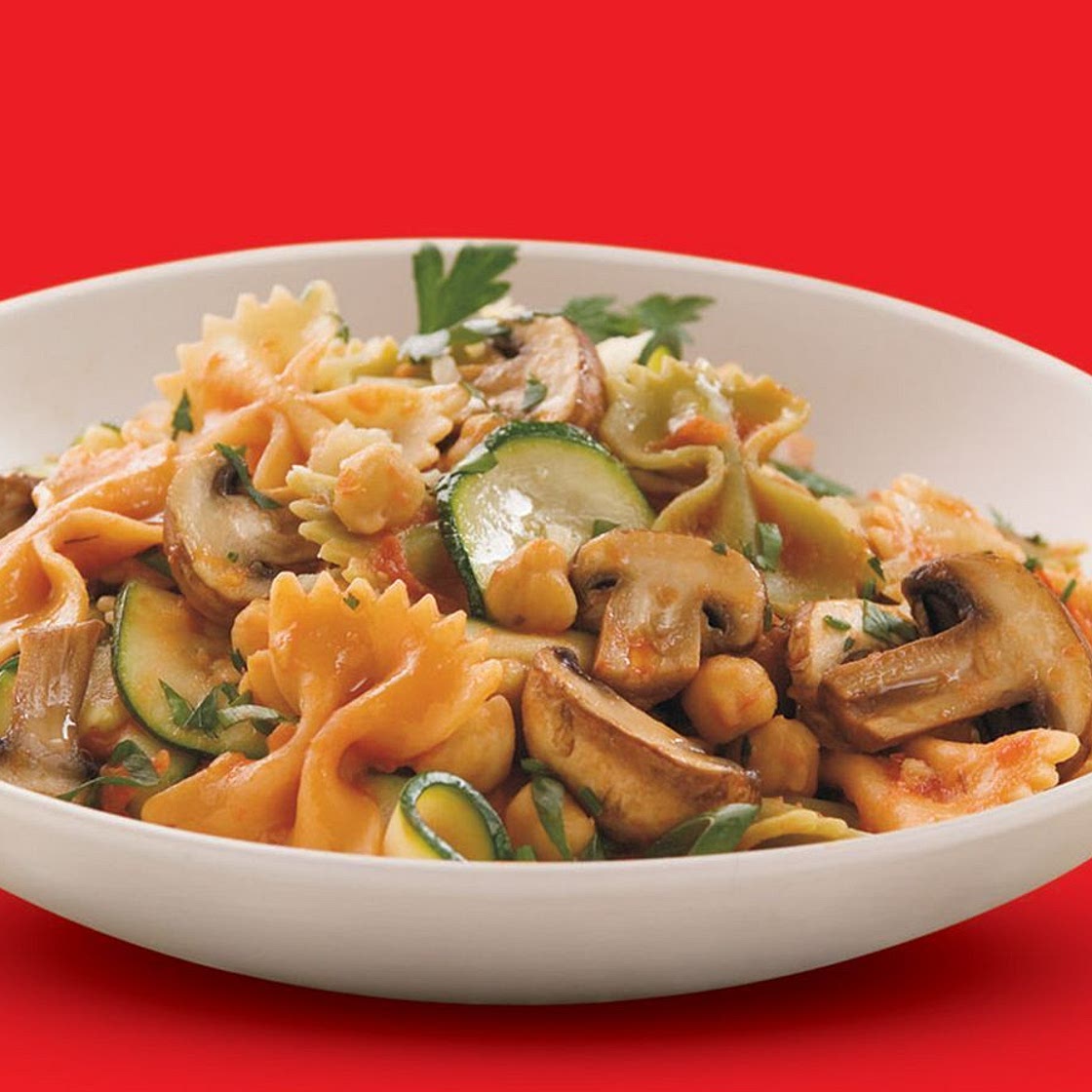 Chickpea and mushroom pasta