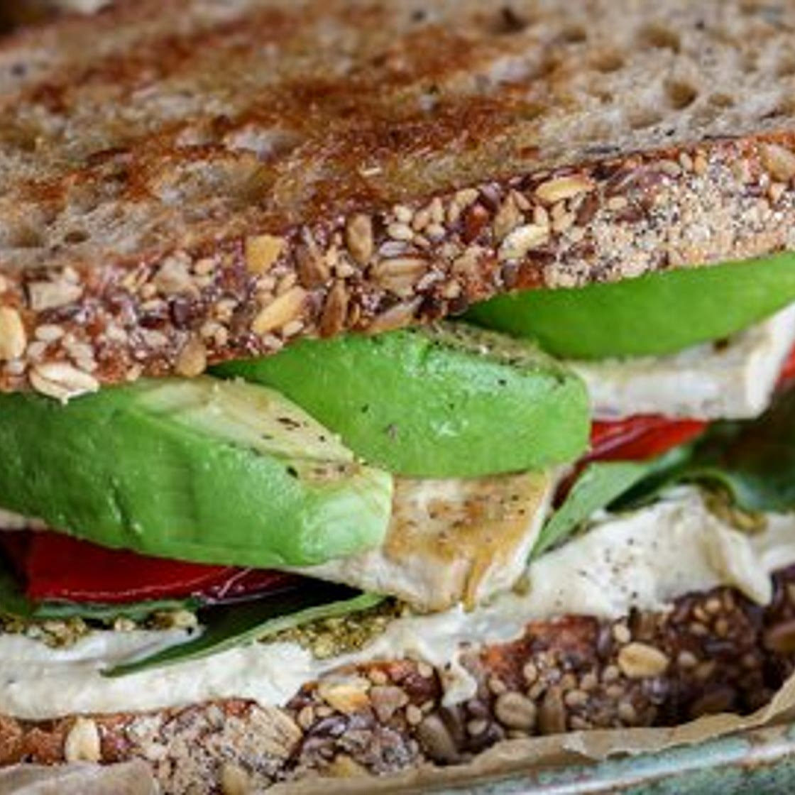 Roasted Bell Pepper Pesto Sandwich