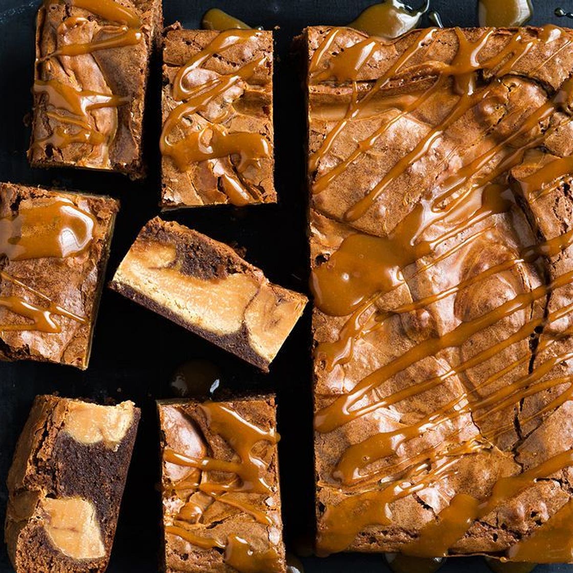 Condensed milk fudge swirl brownie