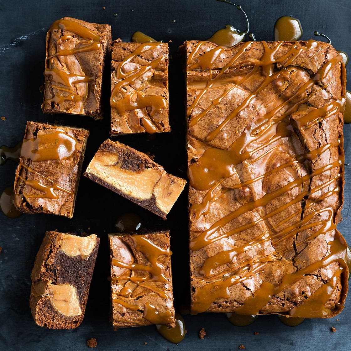 Condensed milk fudge swirl brownie