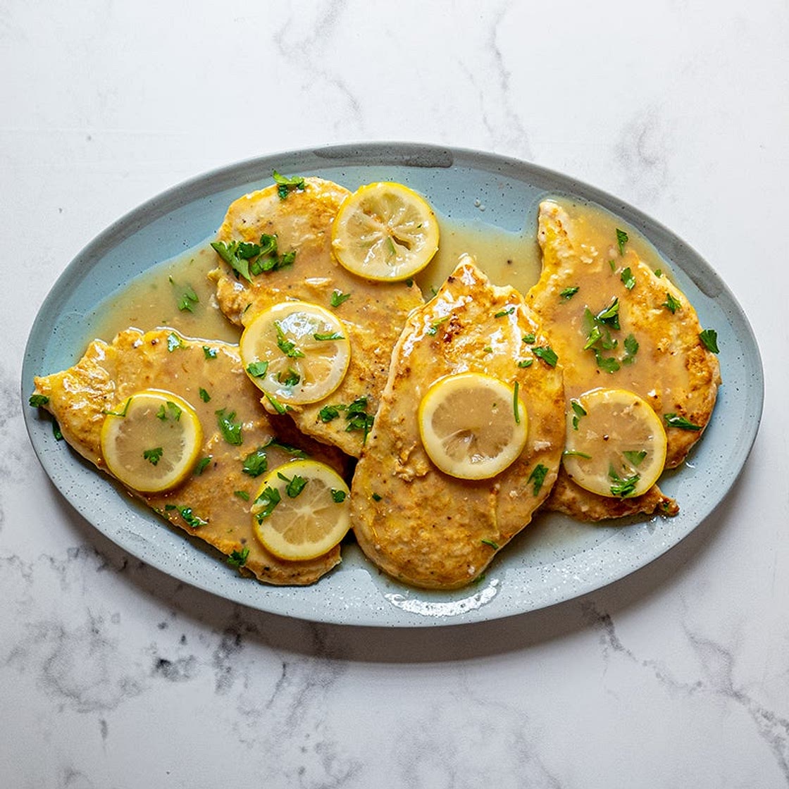 Lemony chicken francaise