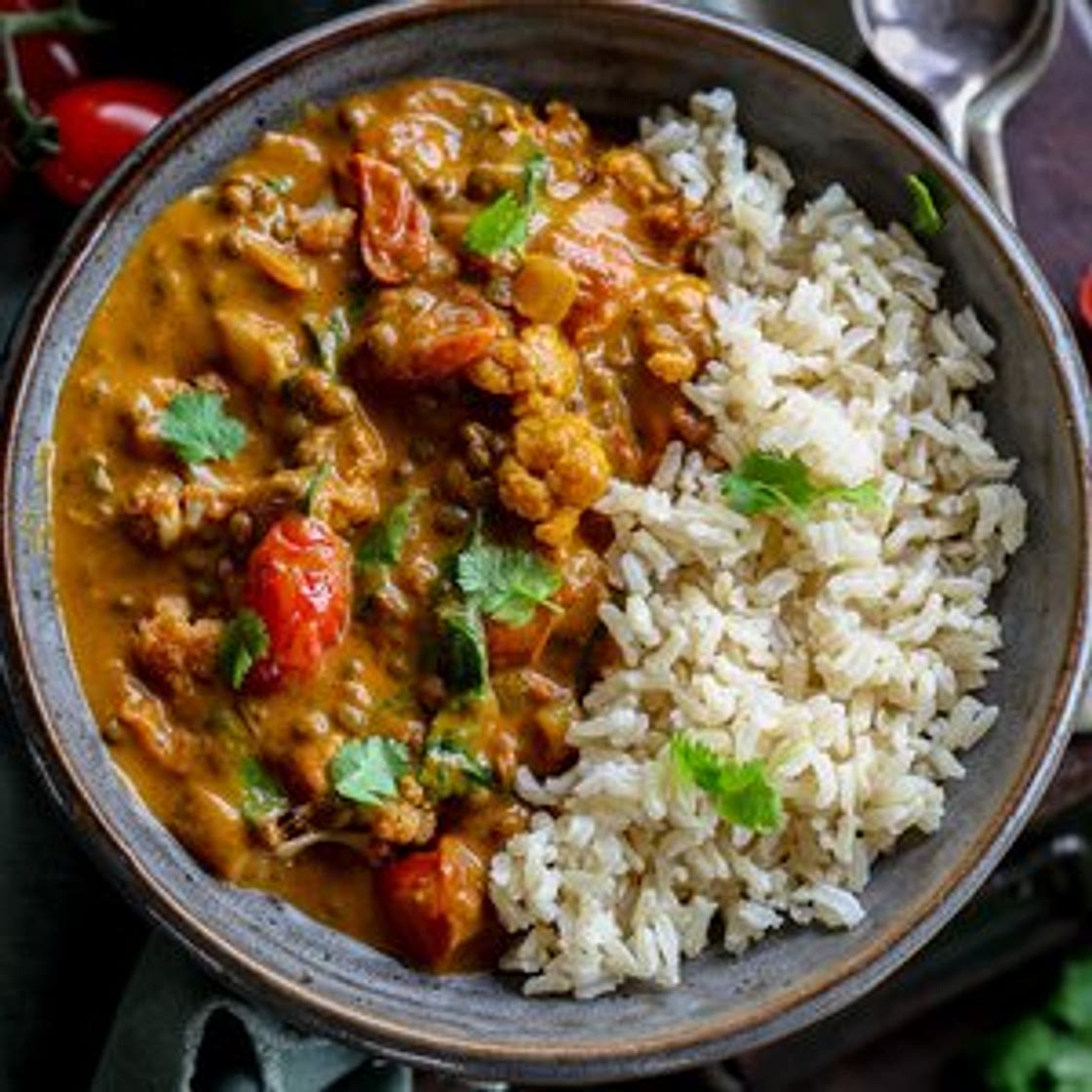 Roasted Cauliflower Lentil Curry