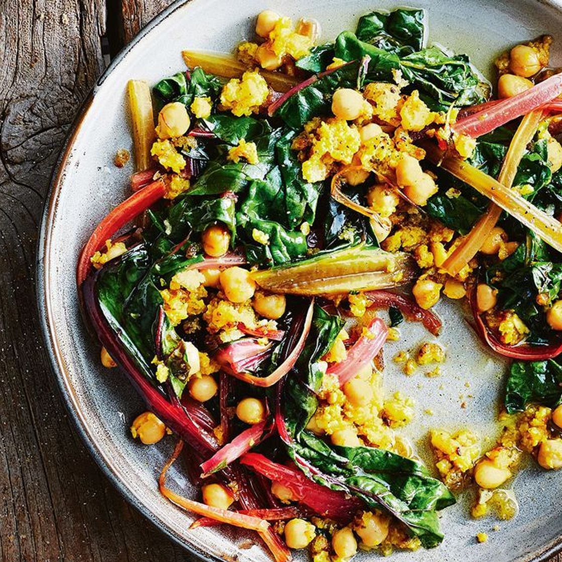 Rainbow chard with chickpeas