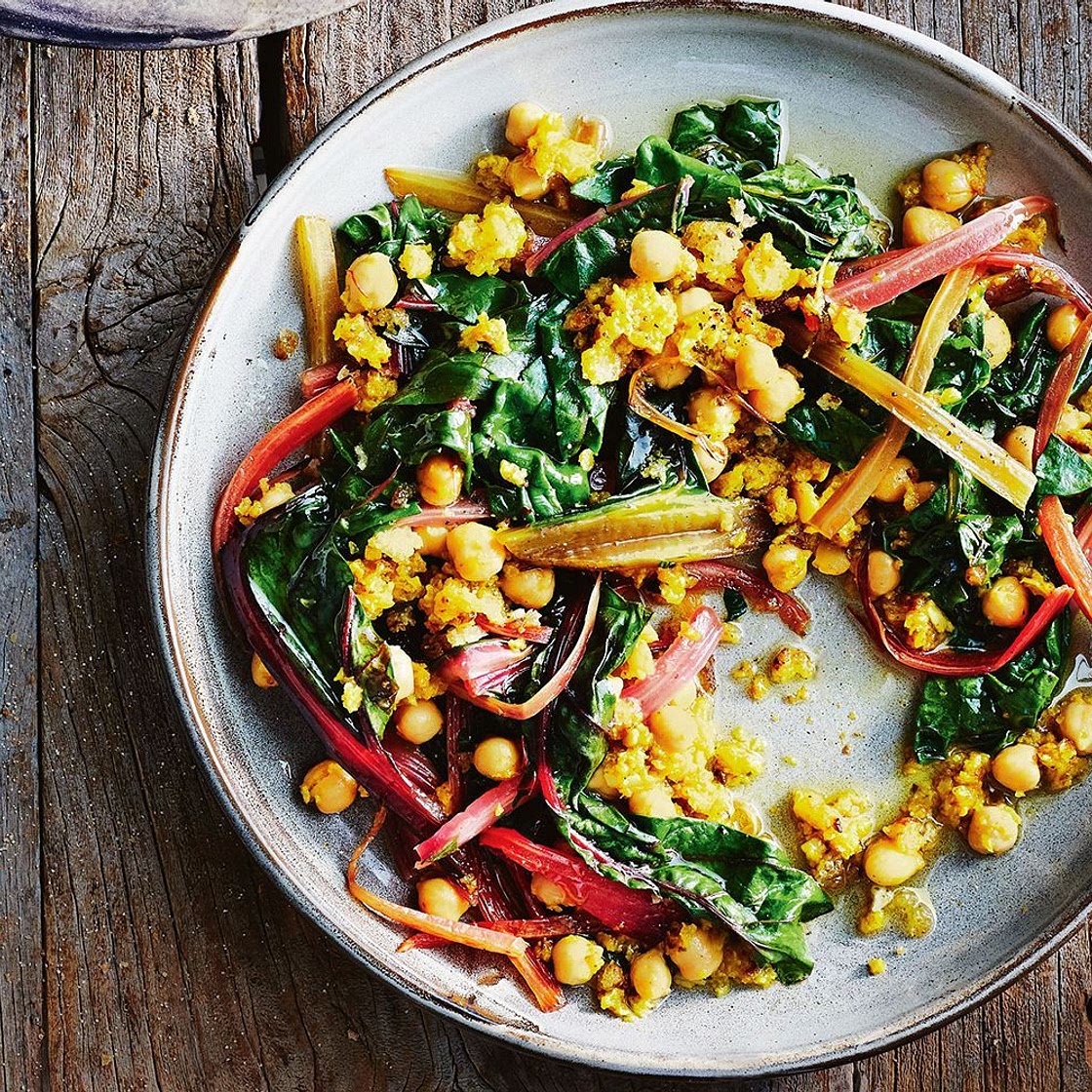 Rainbow chard with chickpeas