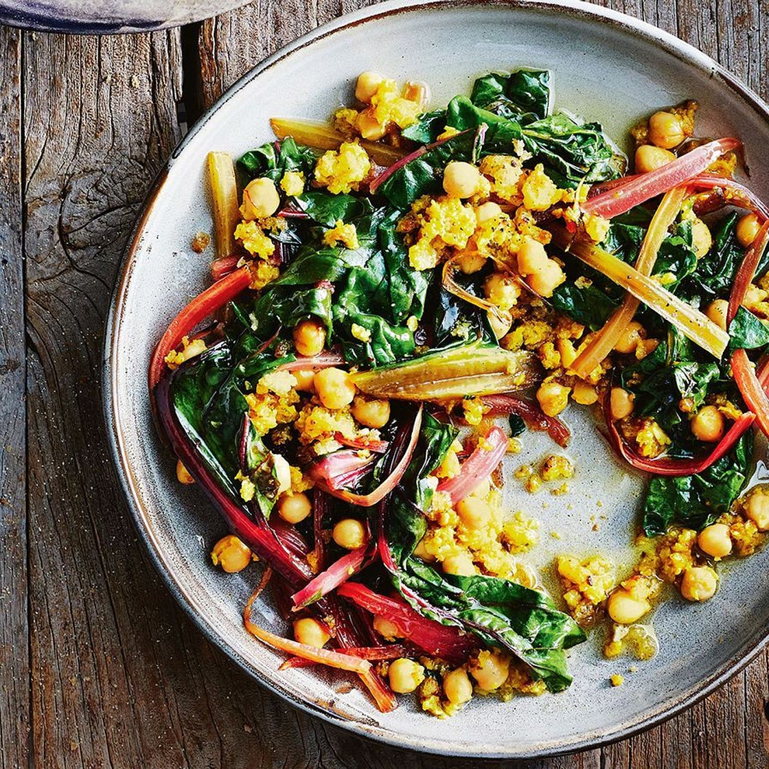 Rainbow chard with chickpeas