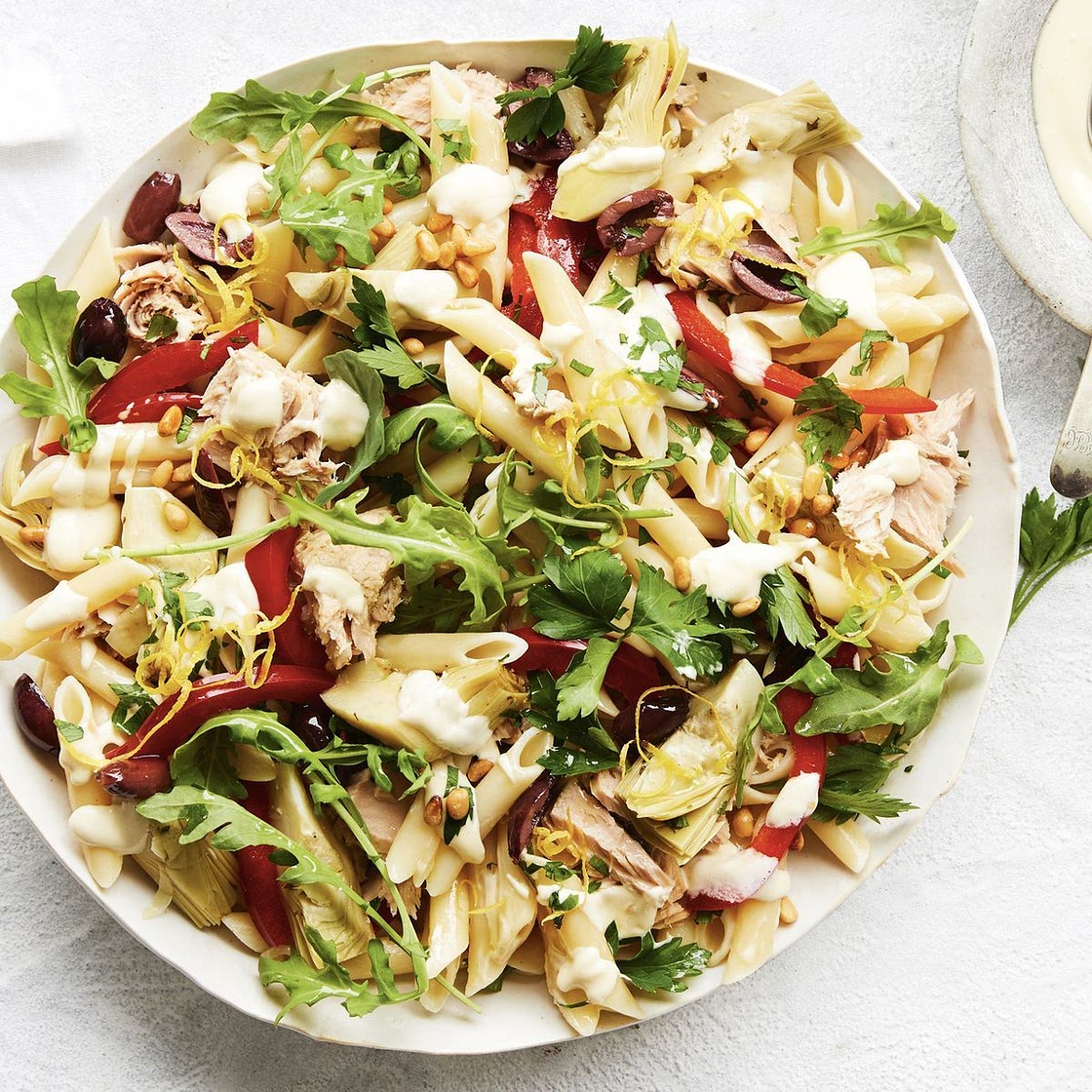 Mediterranean-style tuna pasta salad recipe