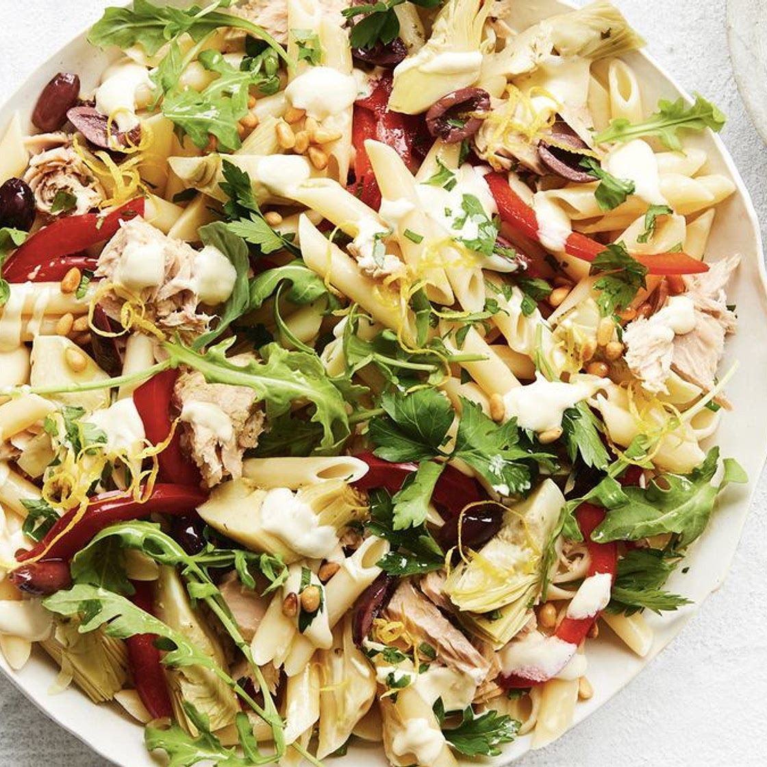Mediterranean-style tuna pasta salad recipe