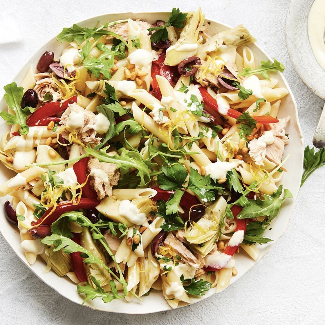 Mediterranean-style tuna pasta salad recipe