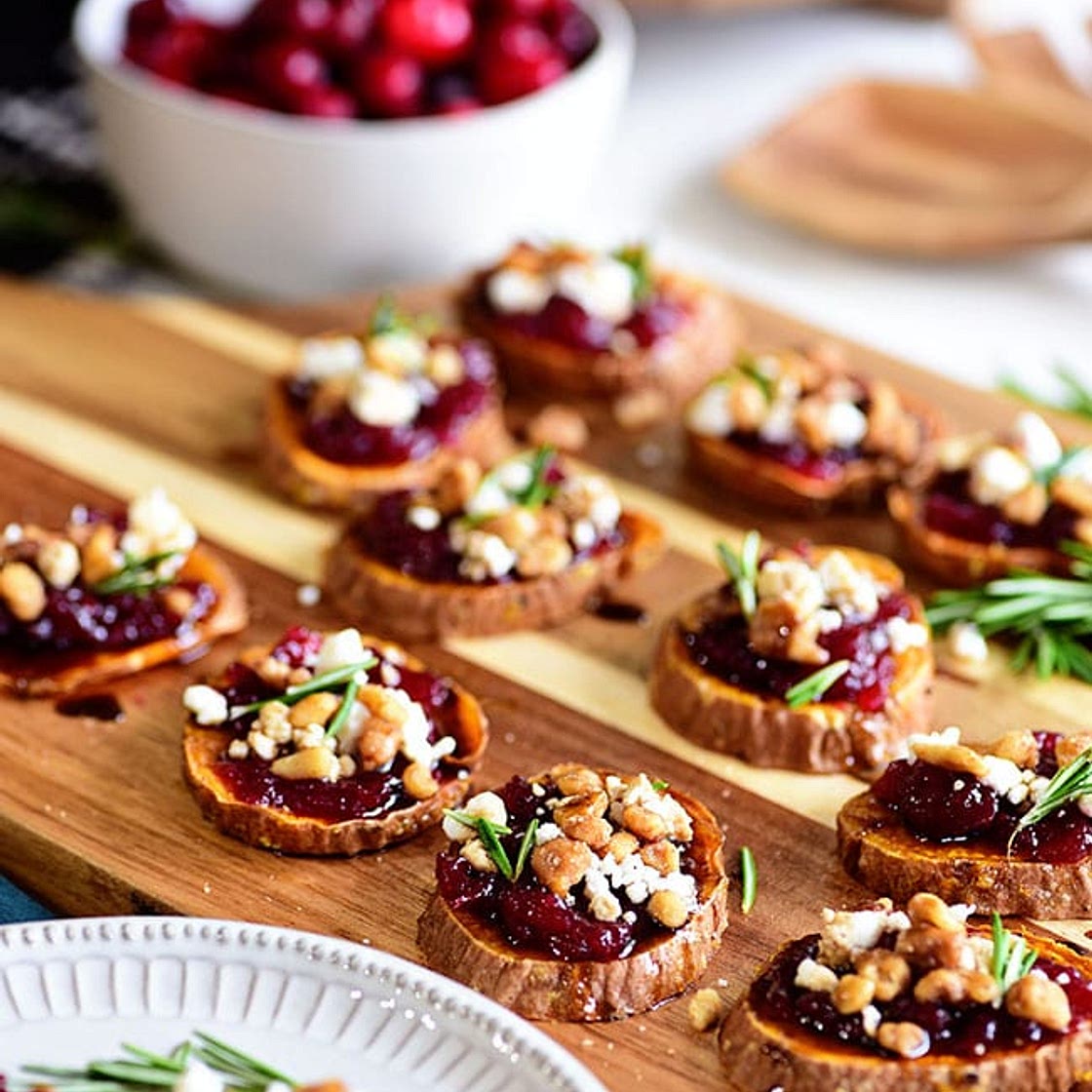 Cranberry Walnut Sweet Potato Rounds