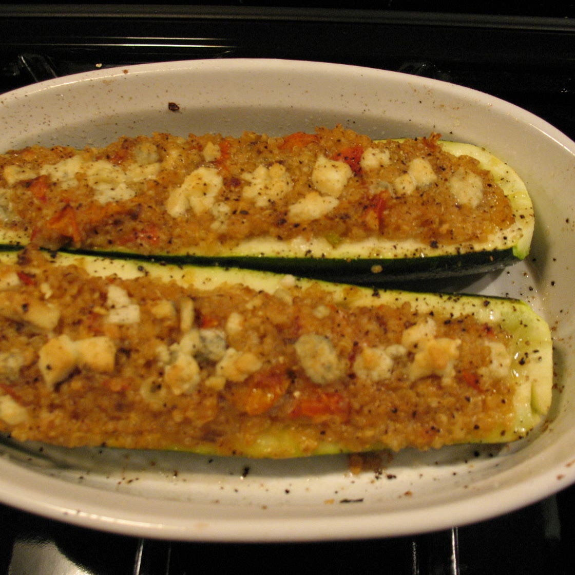 Quinoa Stuffed Zucchini Boats