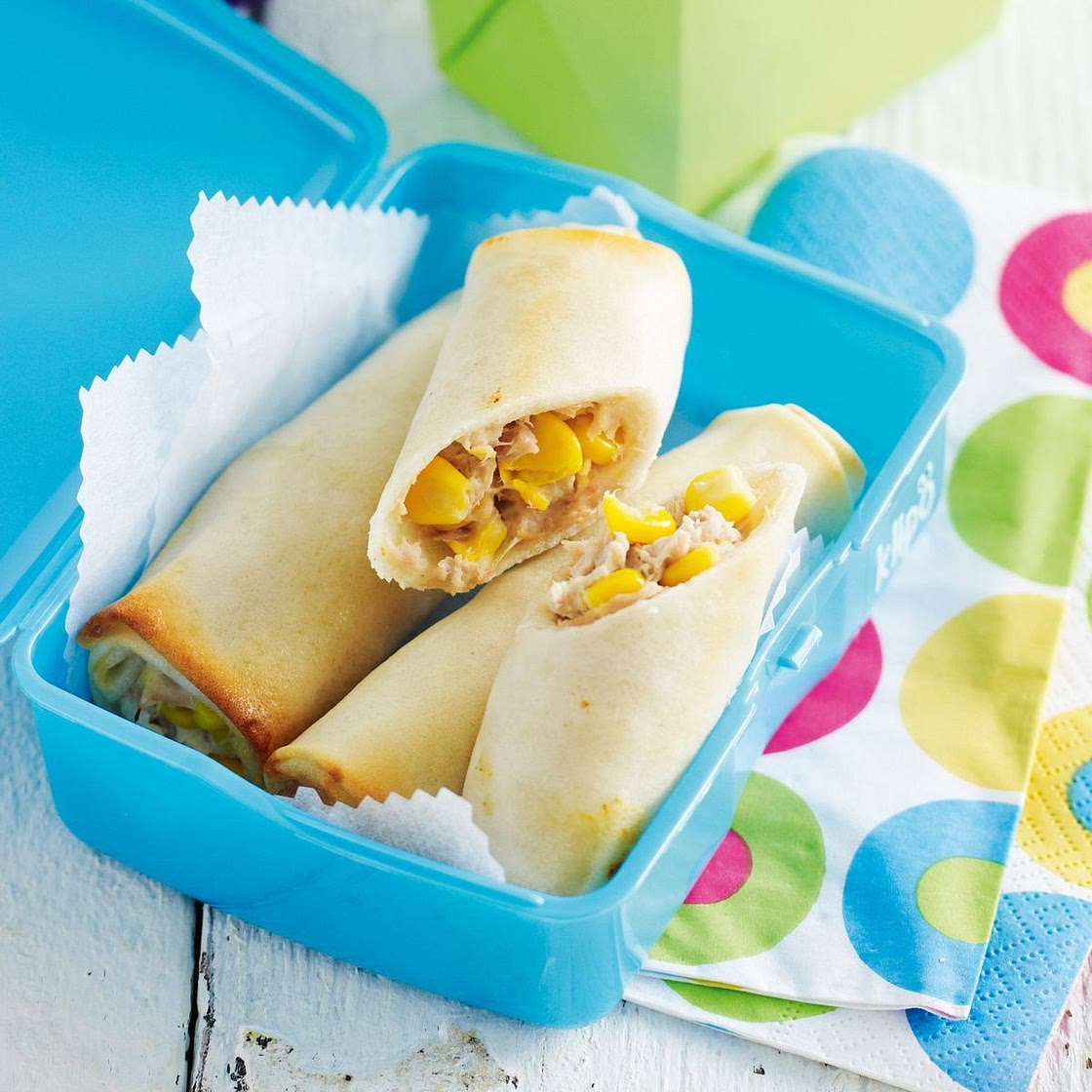 Tuna and corn spring rolls