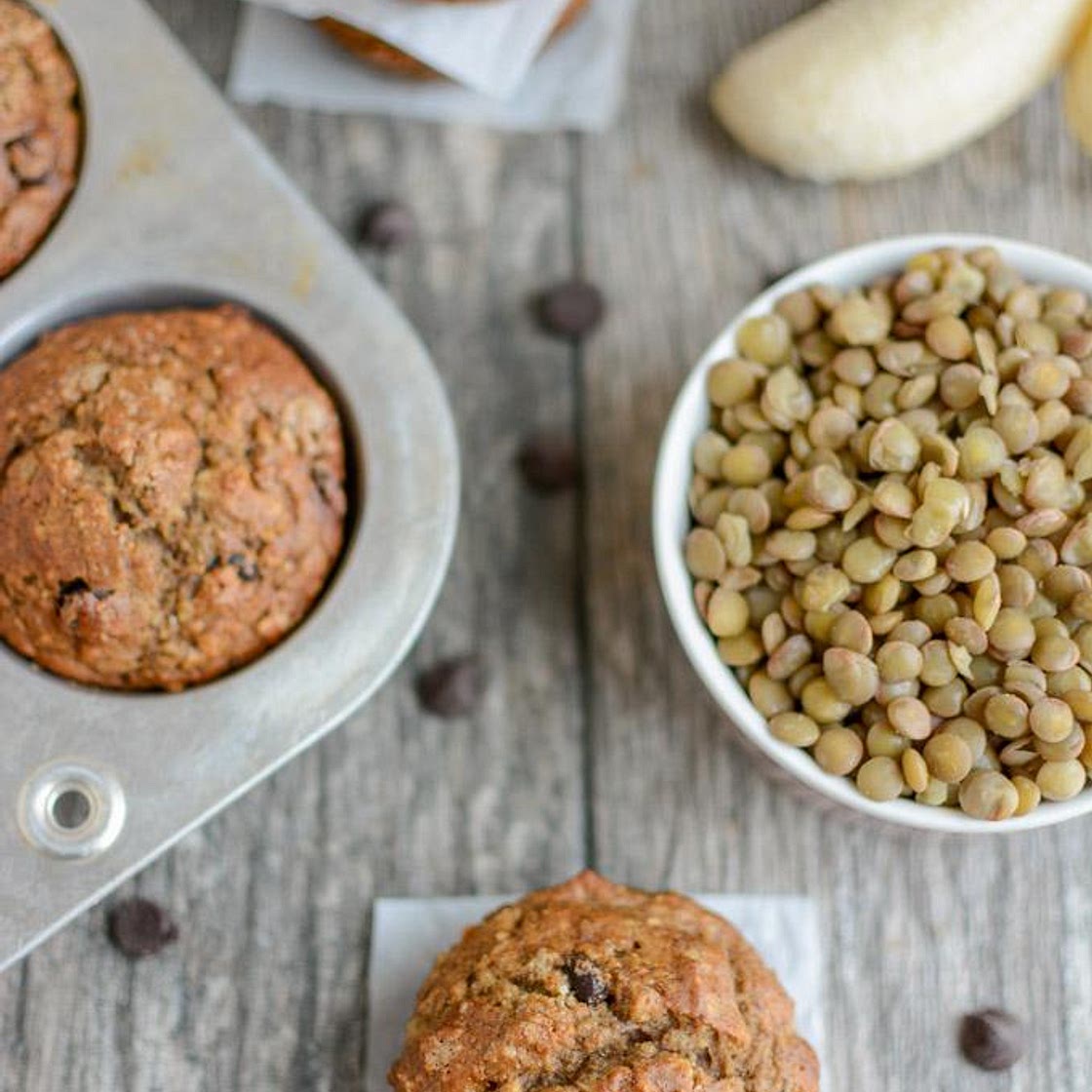 Lentil Banana Muffins