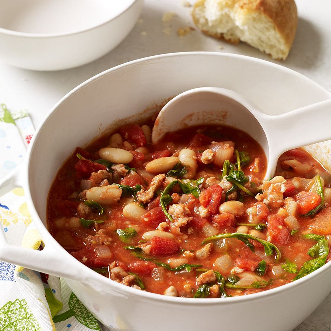 Sausage, Tomato & White Bean Stew