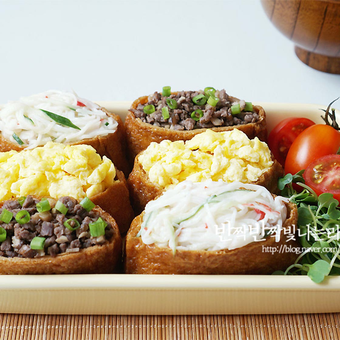 유부초밥 만들기 세가지 토핑의 꿀조합