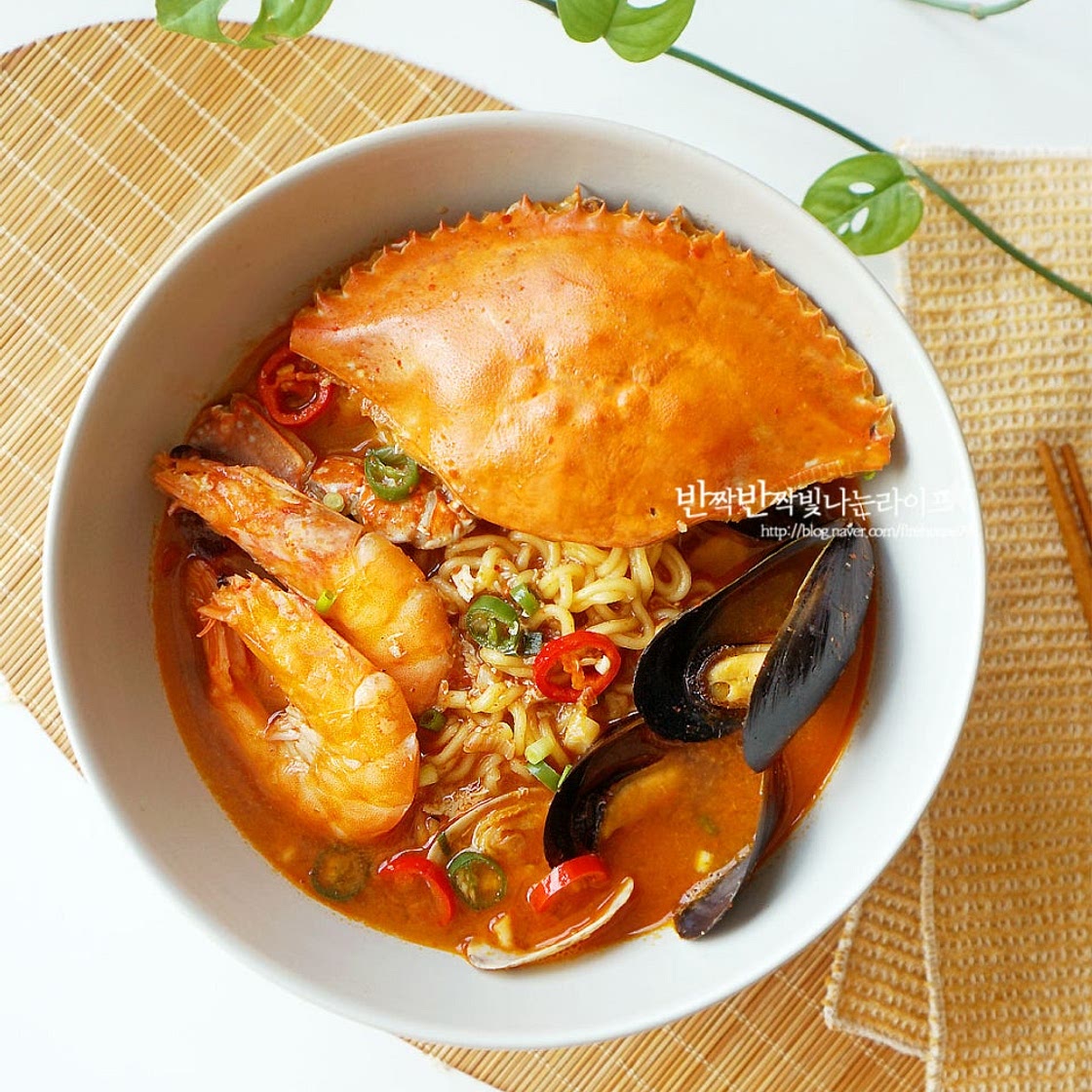 꽃게라면 해물라면 레시피 라면 맛있게 끓이는 법