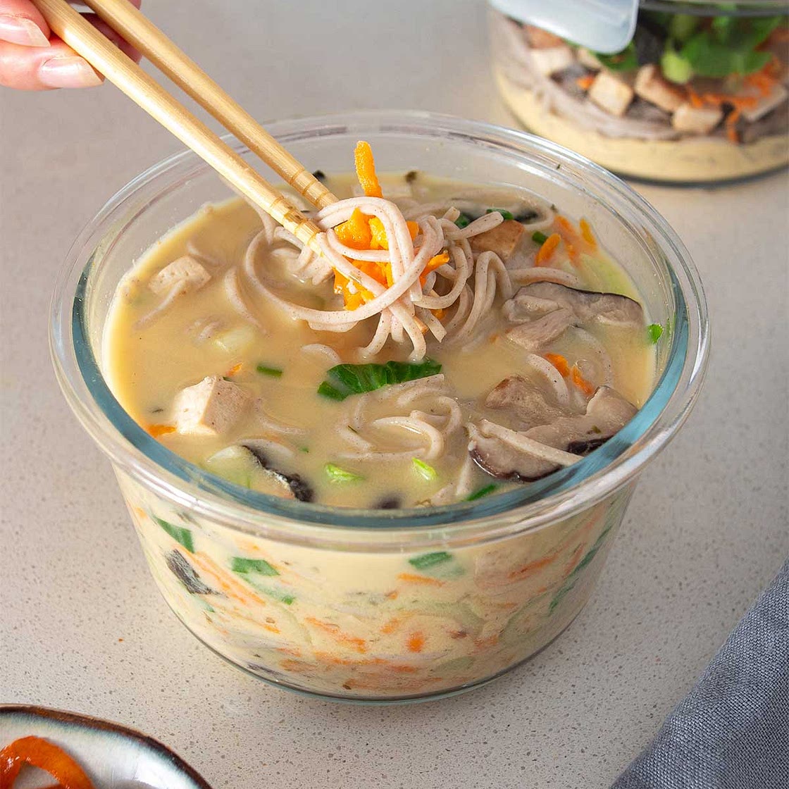 High-Protein Miso Noodle Soup (Meal Prep)