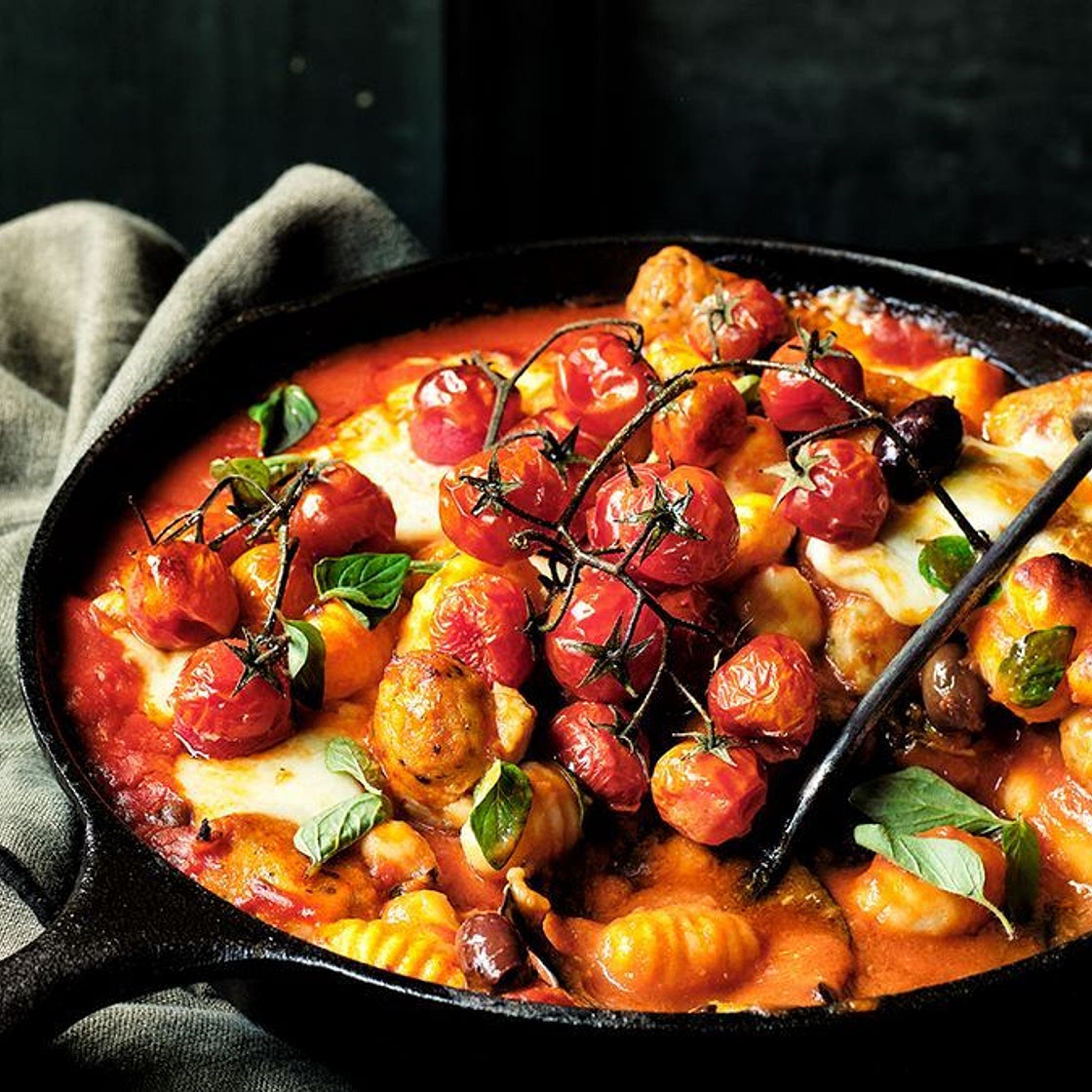 One-pot baked gnocchi and sausage