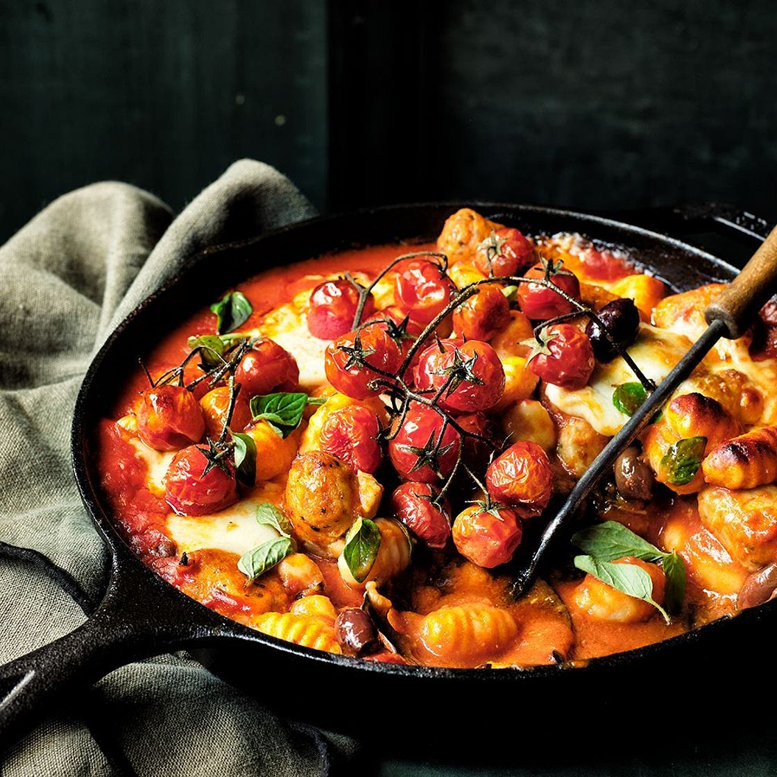 One-pot baked gnocchi and sausage