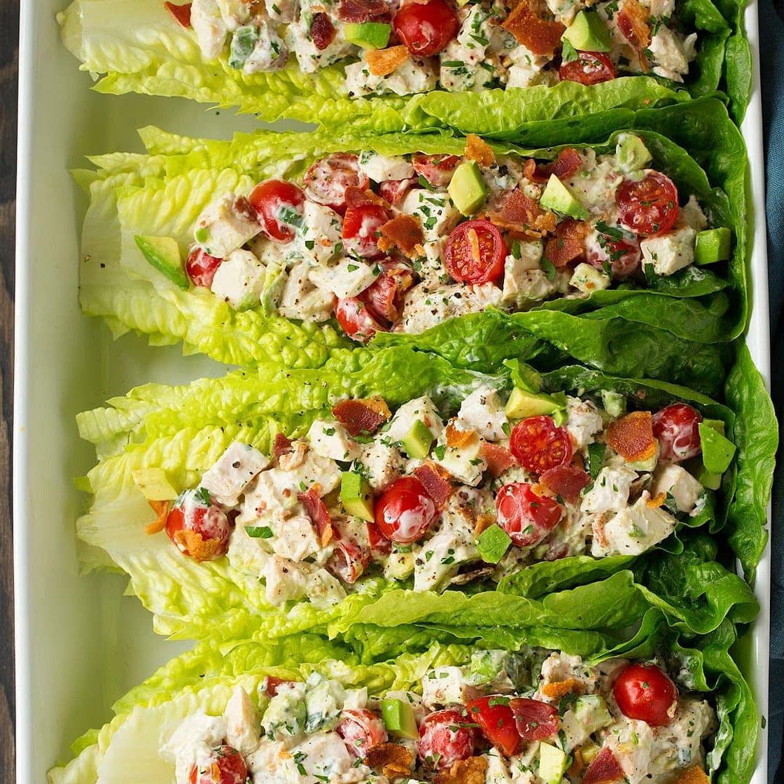 BLTA Chicken Salad Lettuce Wraps