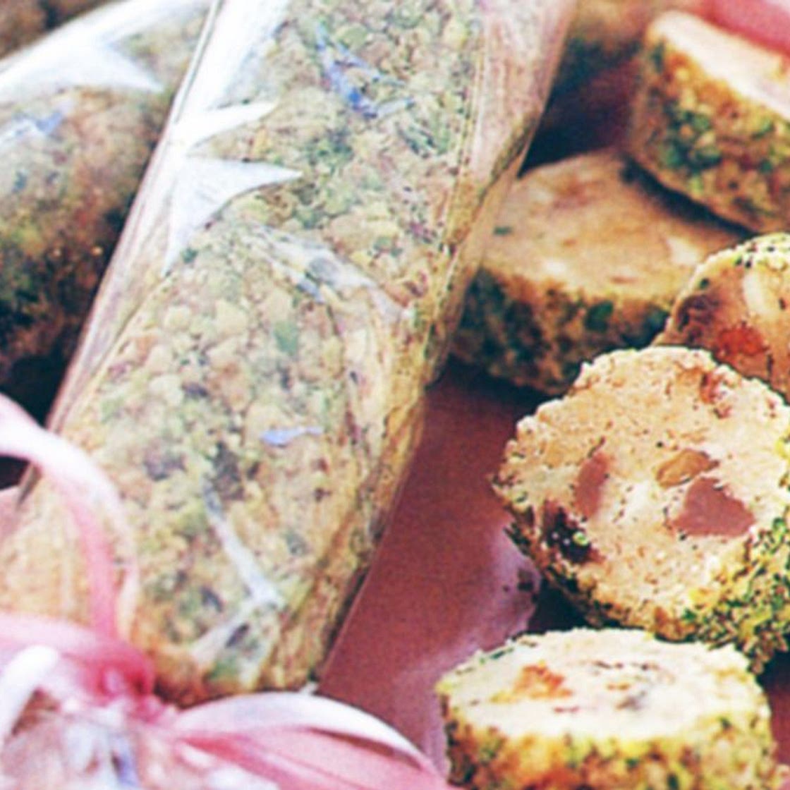 Chocolate, fruit and nut logs