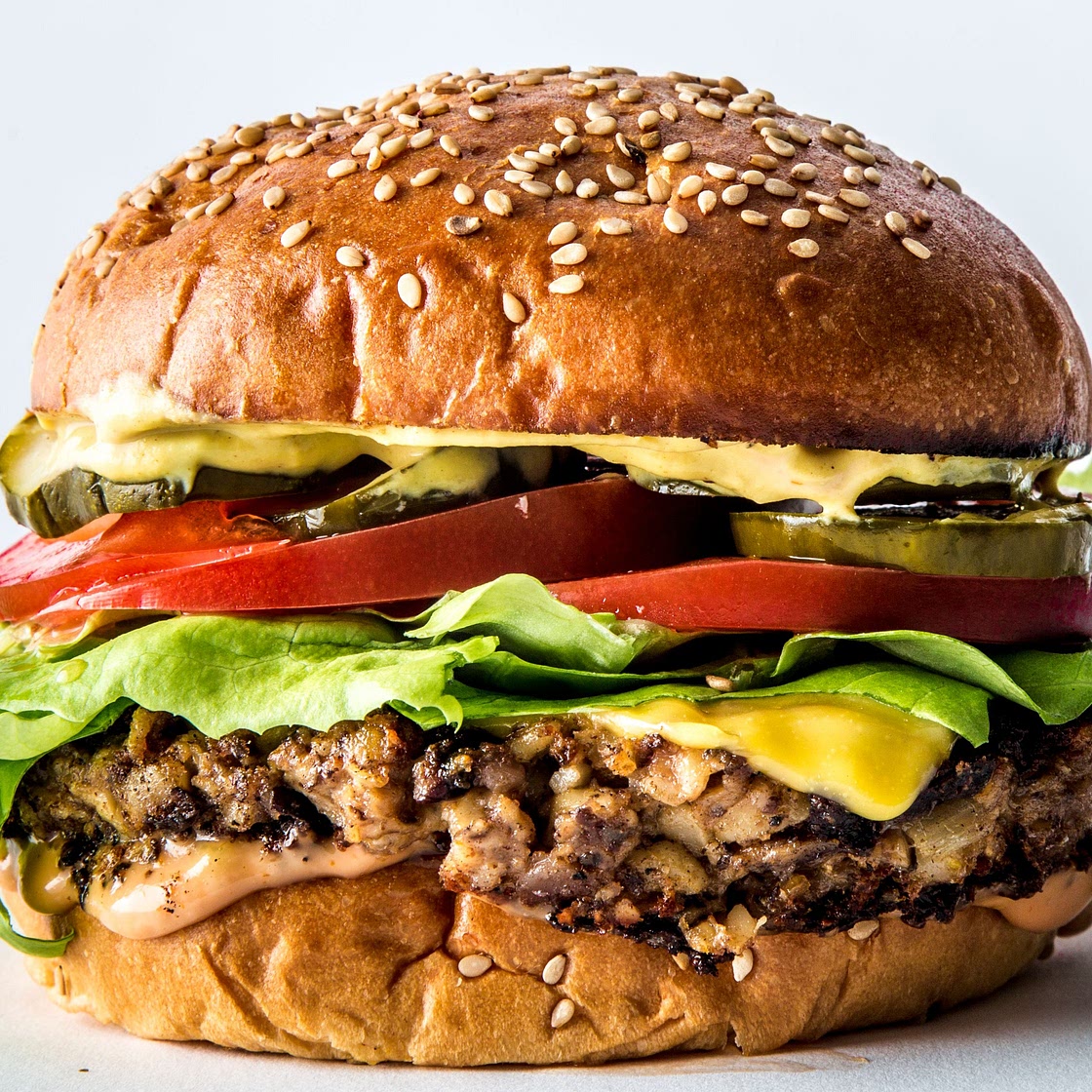 Mushroom-Barley Veggie Burger