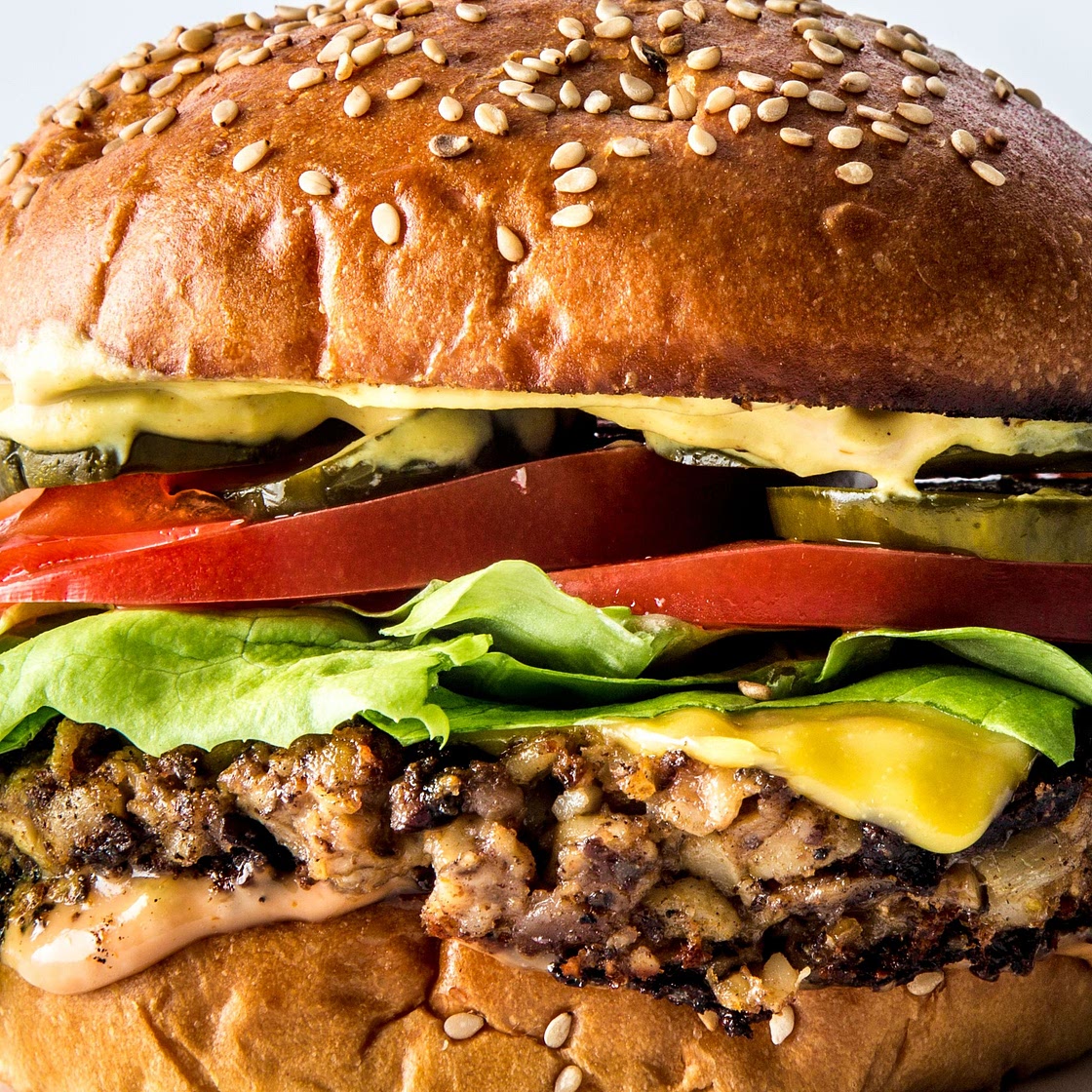 Mushroom-Barley Veggie Burger