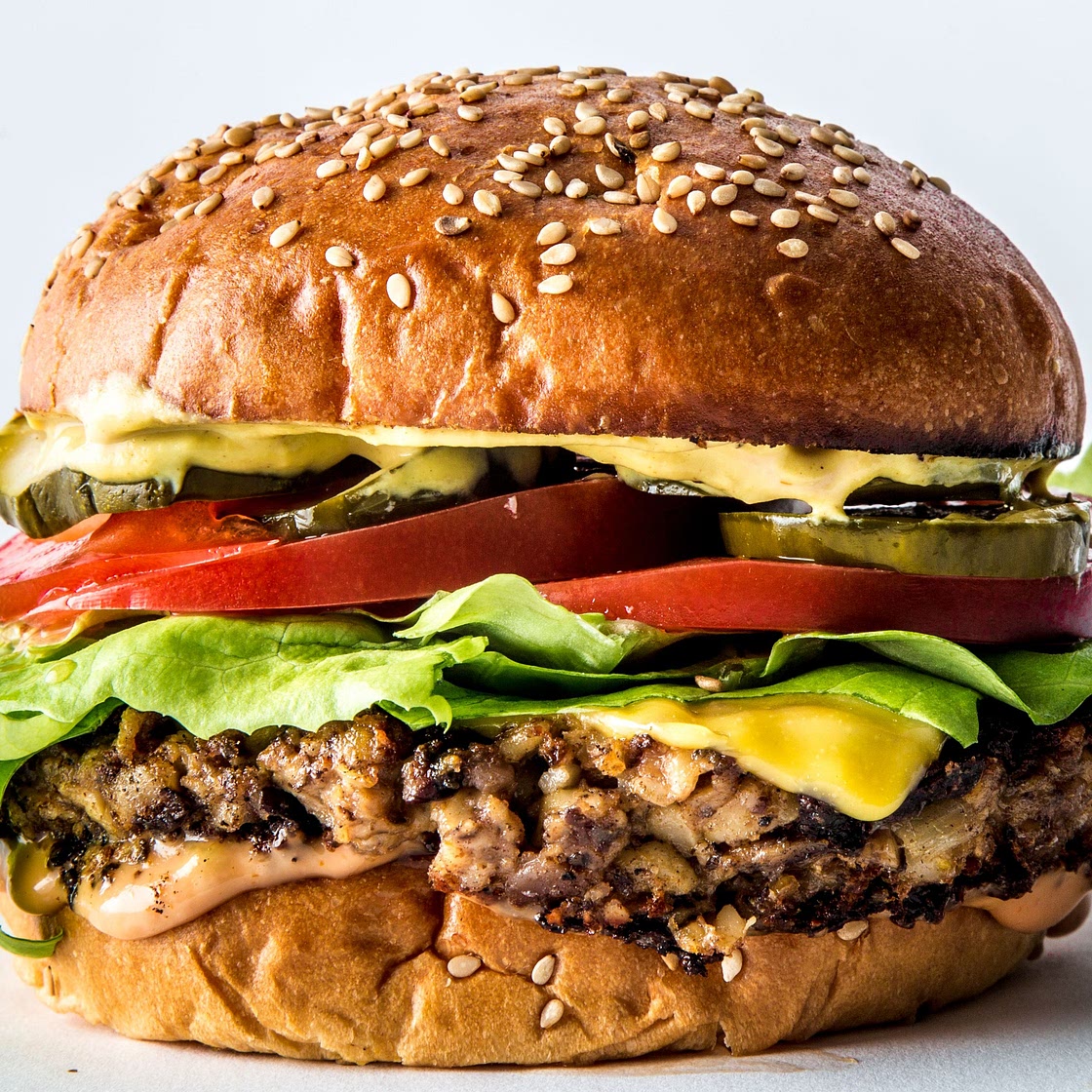 Mushroom-Barley Veggie Burger
