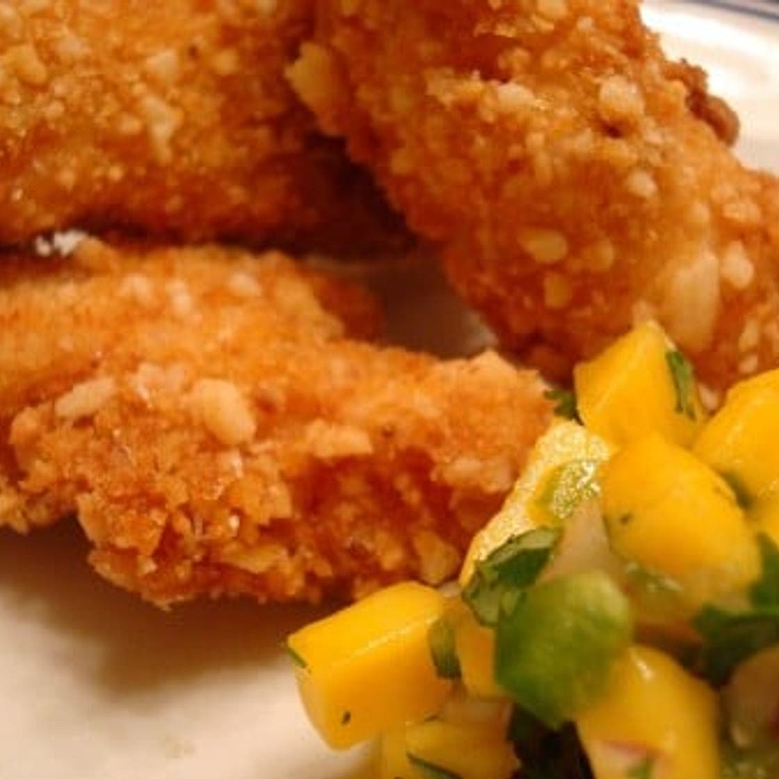 Macadamia-Crusted Chicken with Mango Salsa