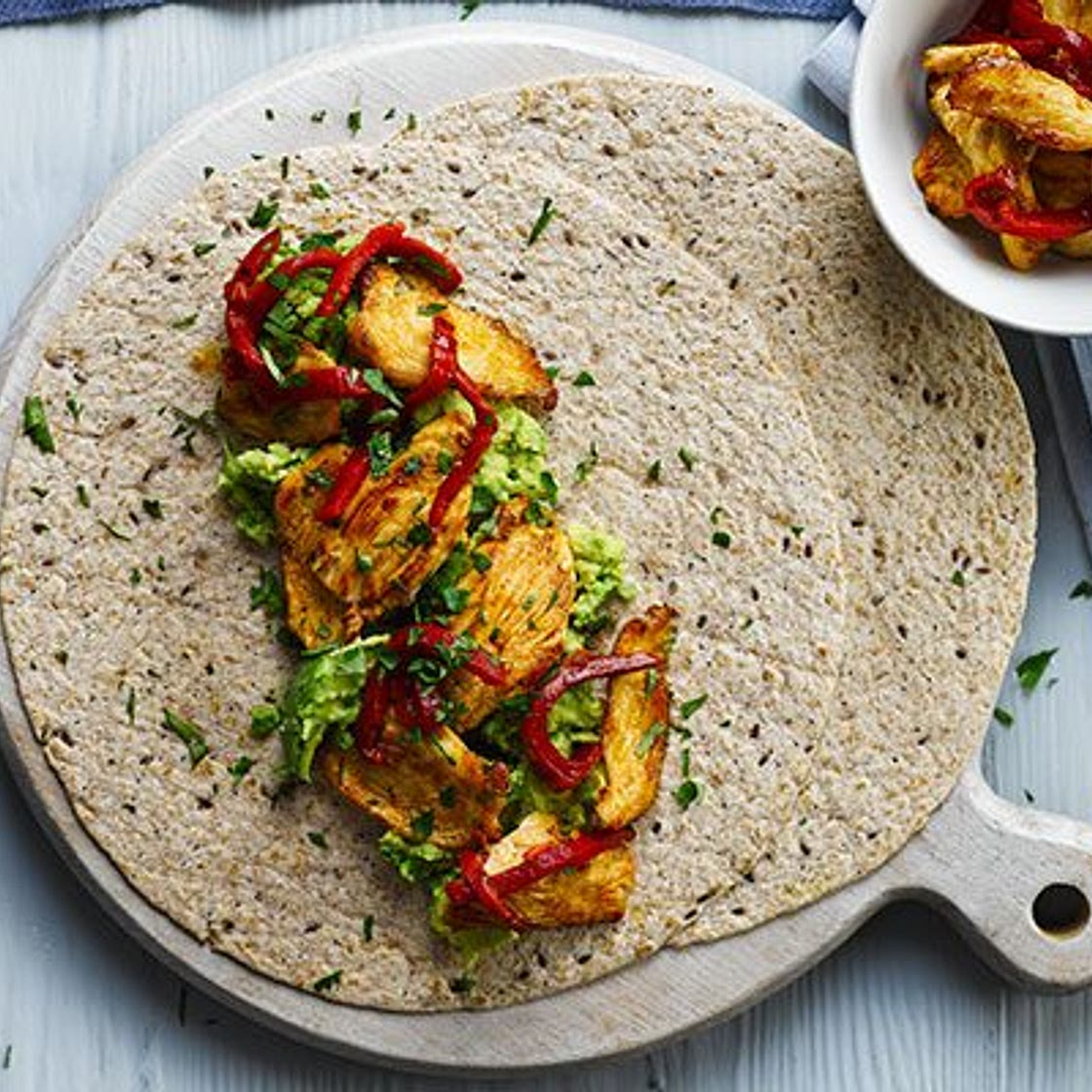 Spicy chicken & avocado wraps
