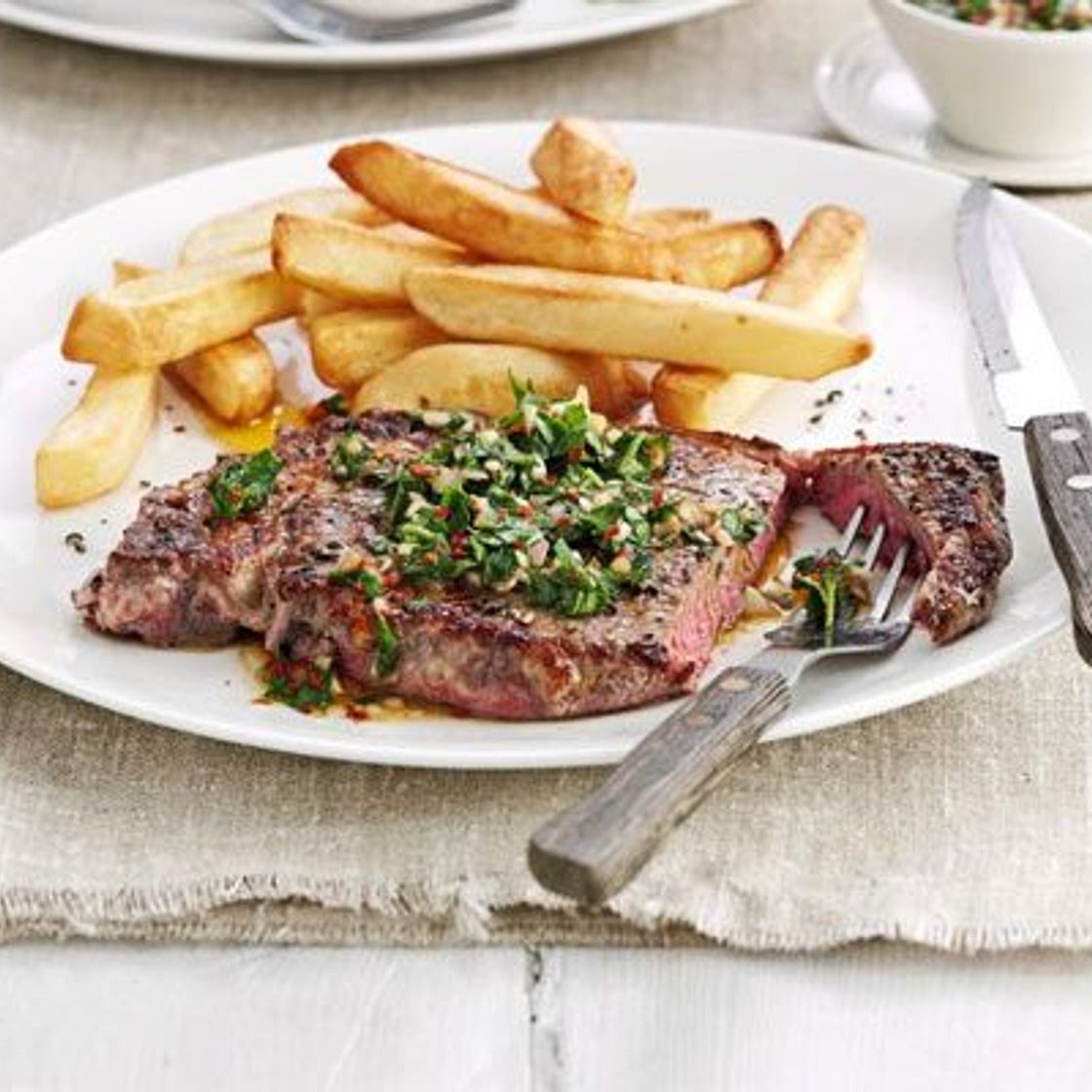 Steak with chimichurri sauce
