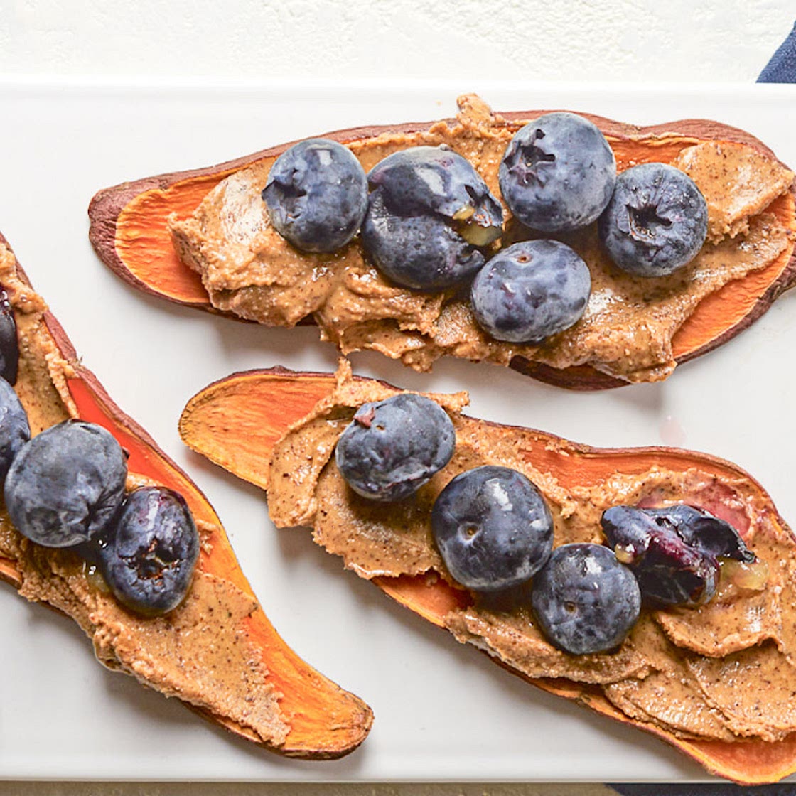 Almond Butter and Blueberry Sweet Potato Toast