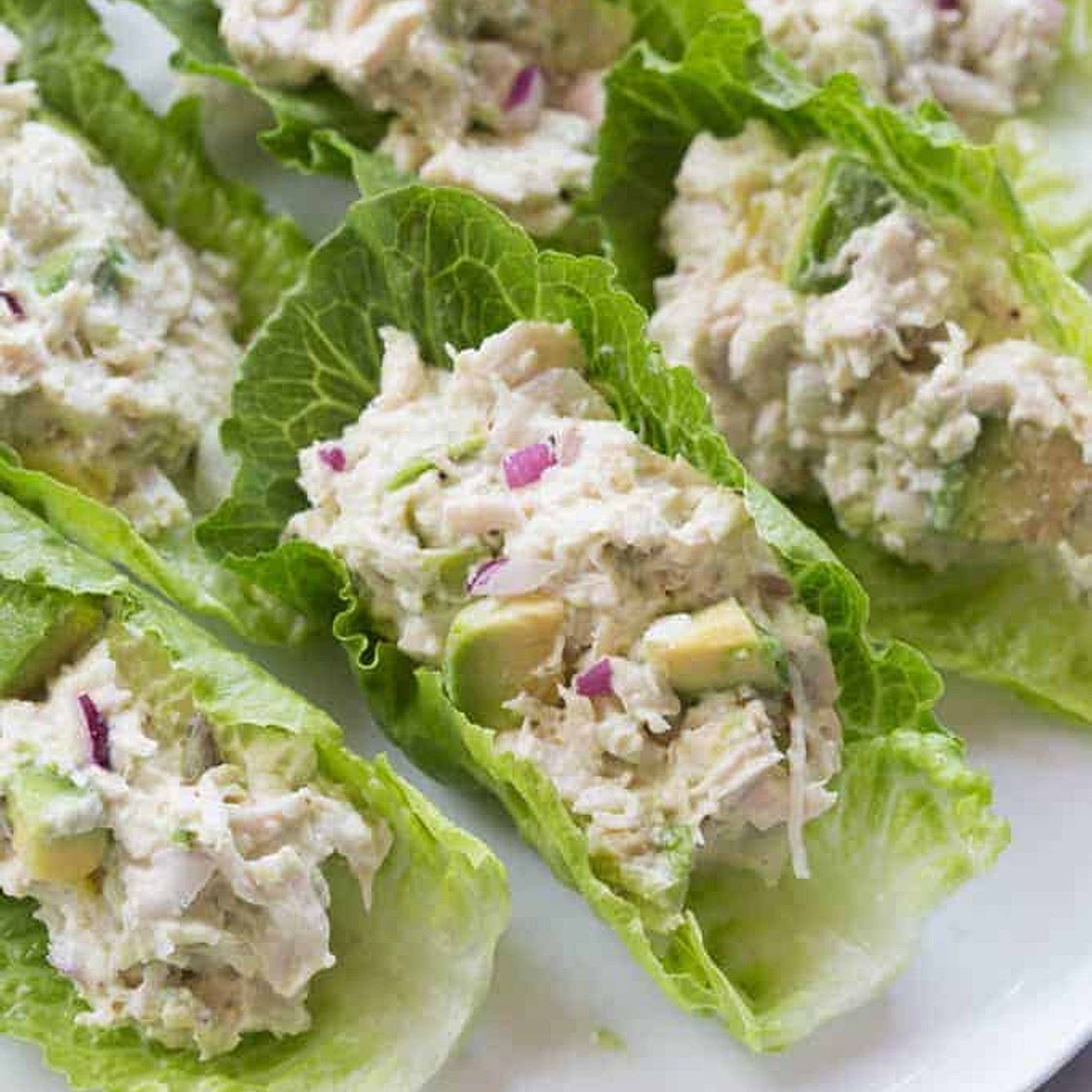Avocado Chicken Salad Lettuce Wraps