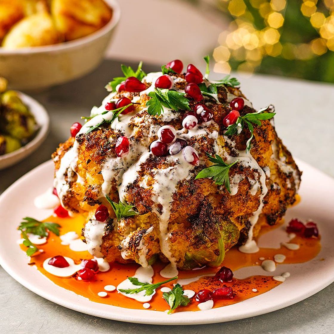 Whole roasted cauliflower