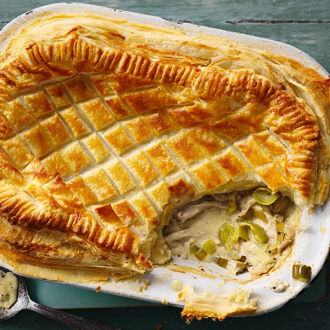 Easy chicken and leek pie