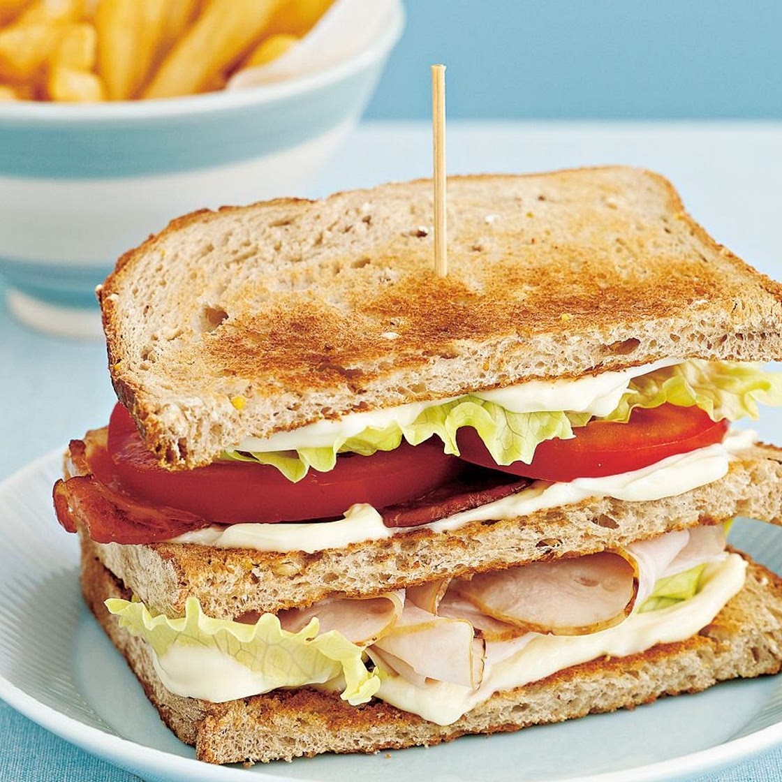 Classic turkey club sandwich