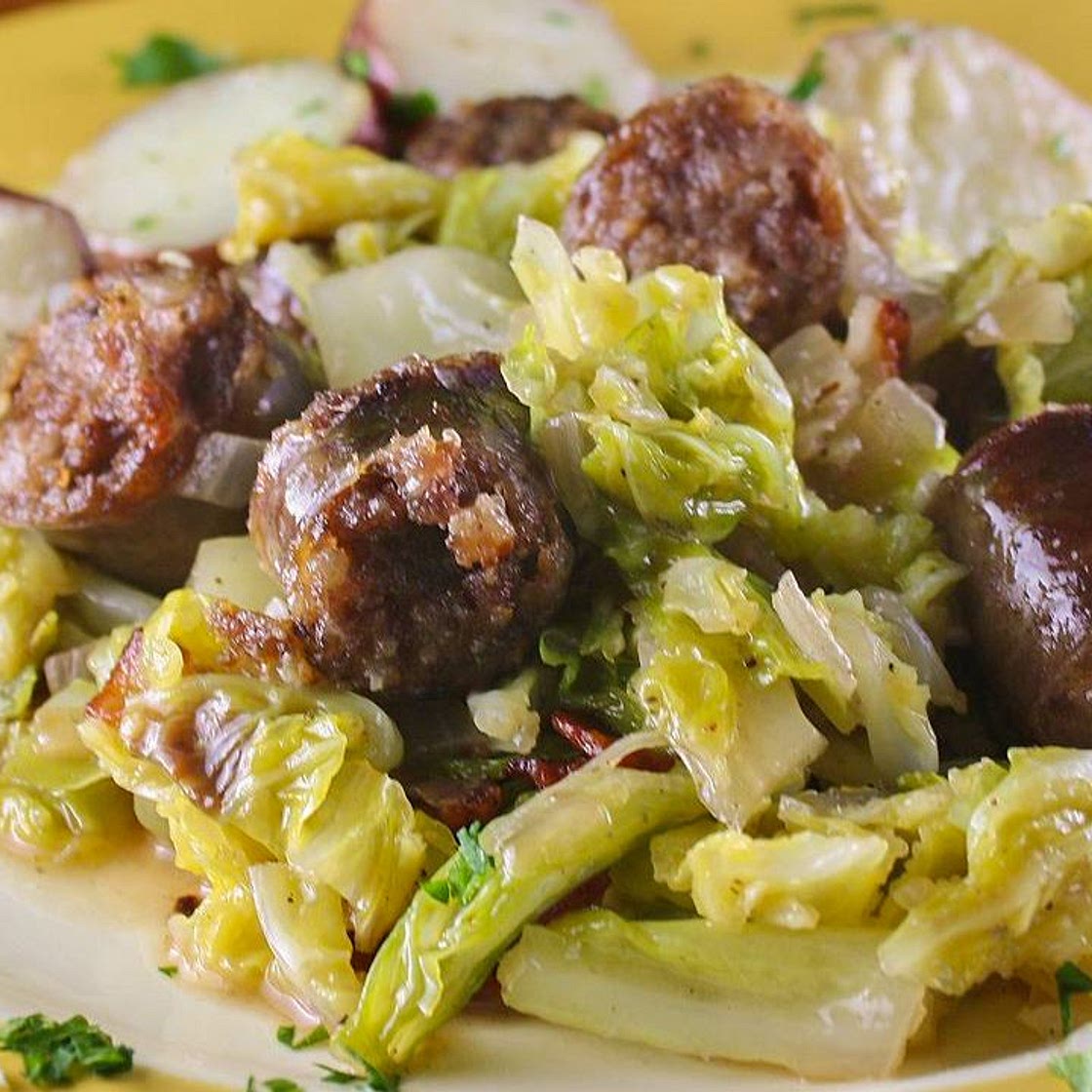 Fried Cabbage and Kielbasa