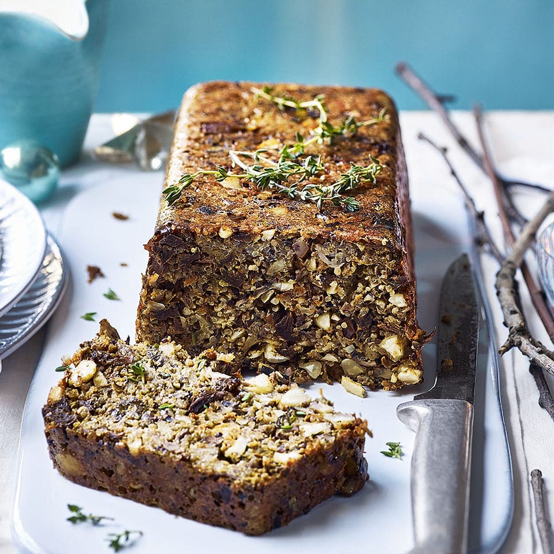 Porcini mushroom and vegetable nut roast