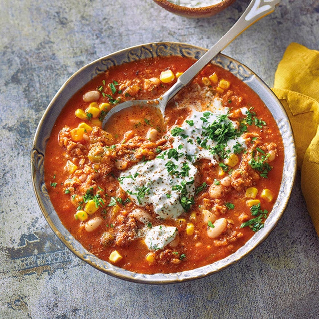 Veggie-Bohnen-Chili mit Mais
