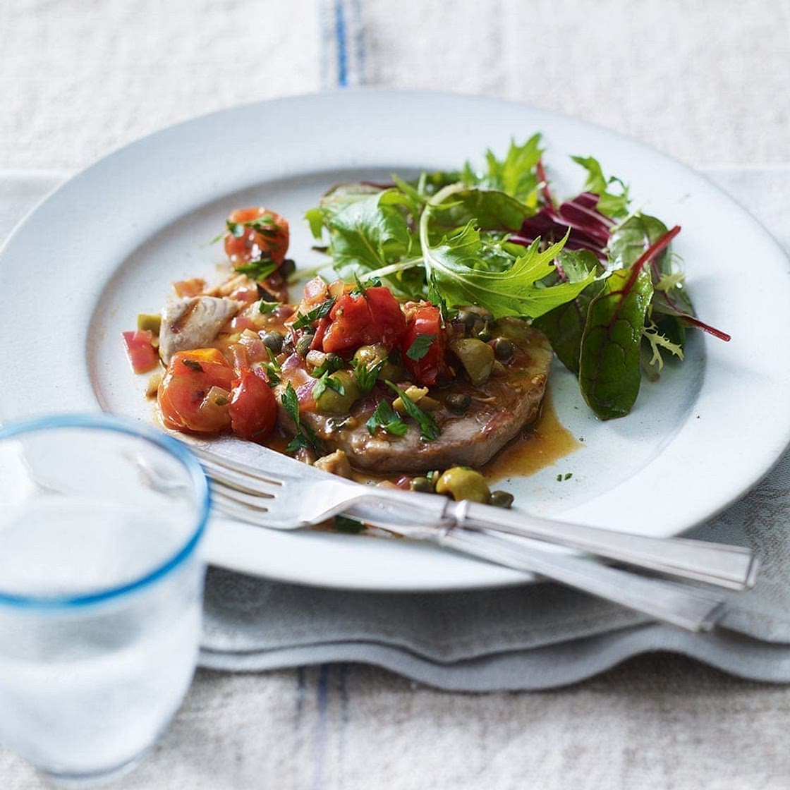 Griddled tuna stemperata