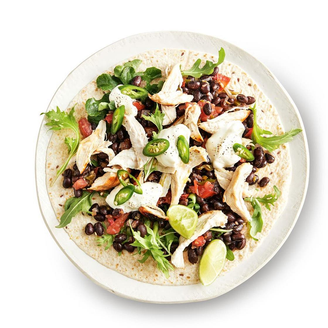 Chicken and bean burritos recipe