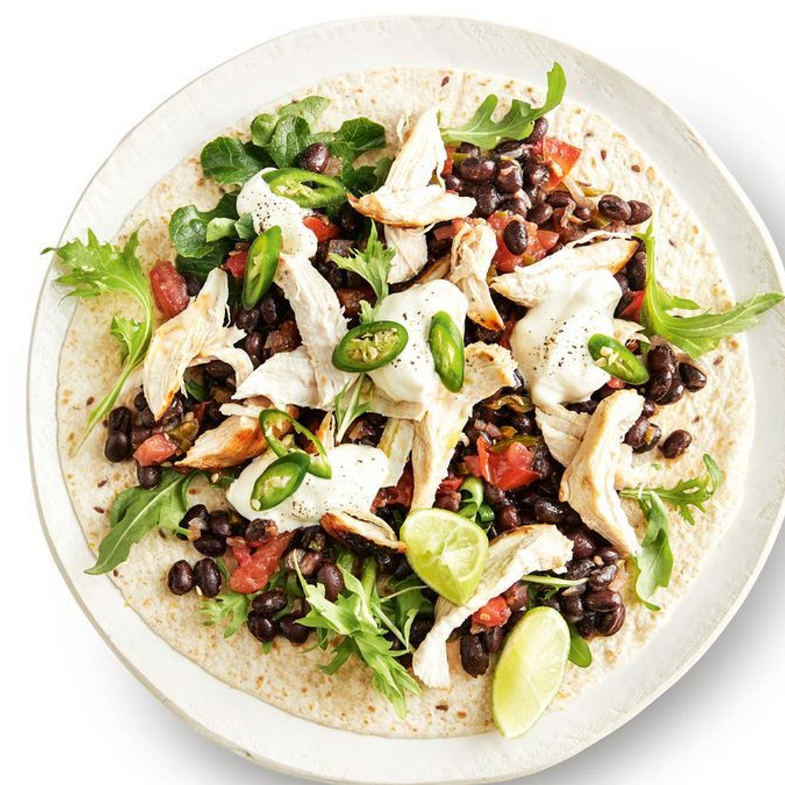 Chicken and bean burritos recipe