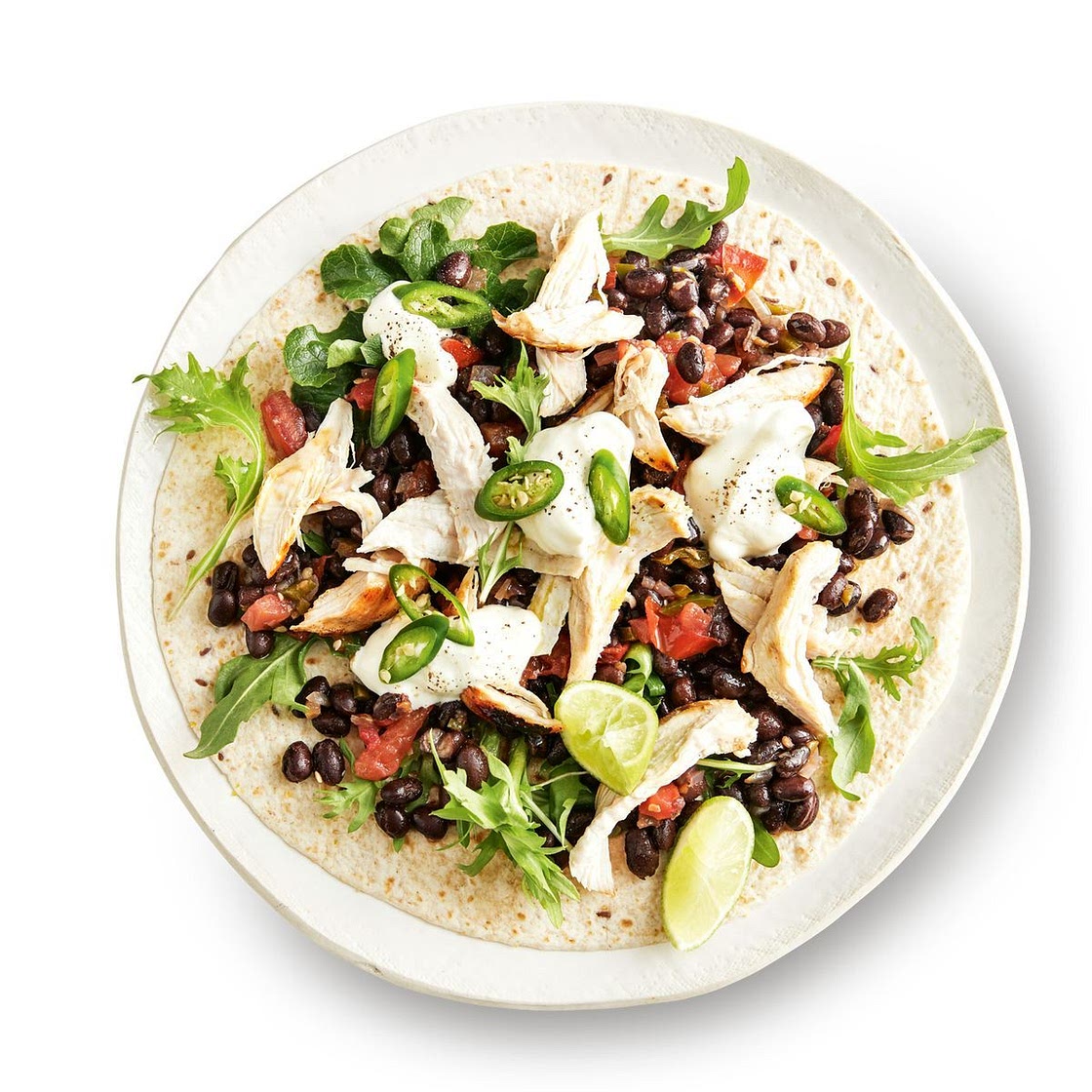 Chicken and bean burritos recipe