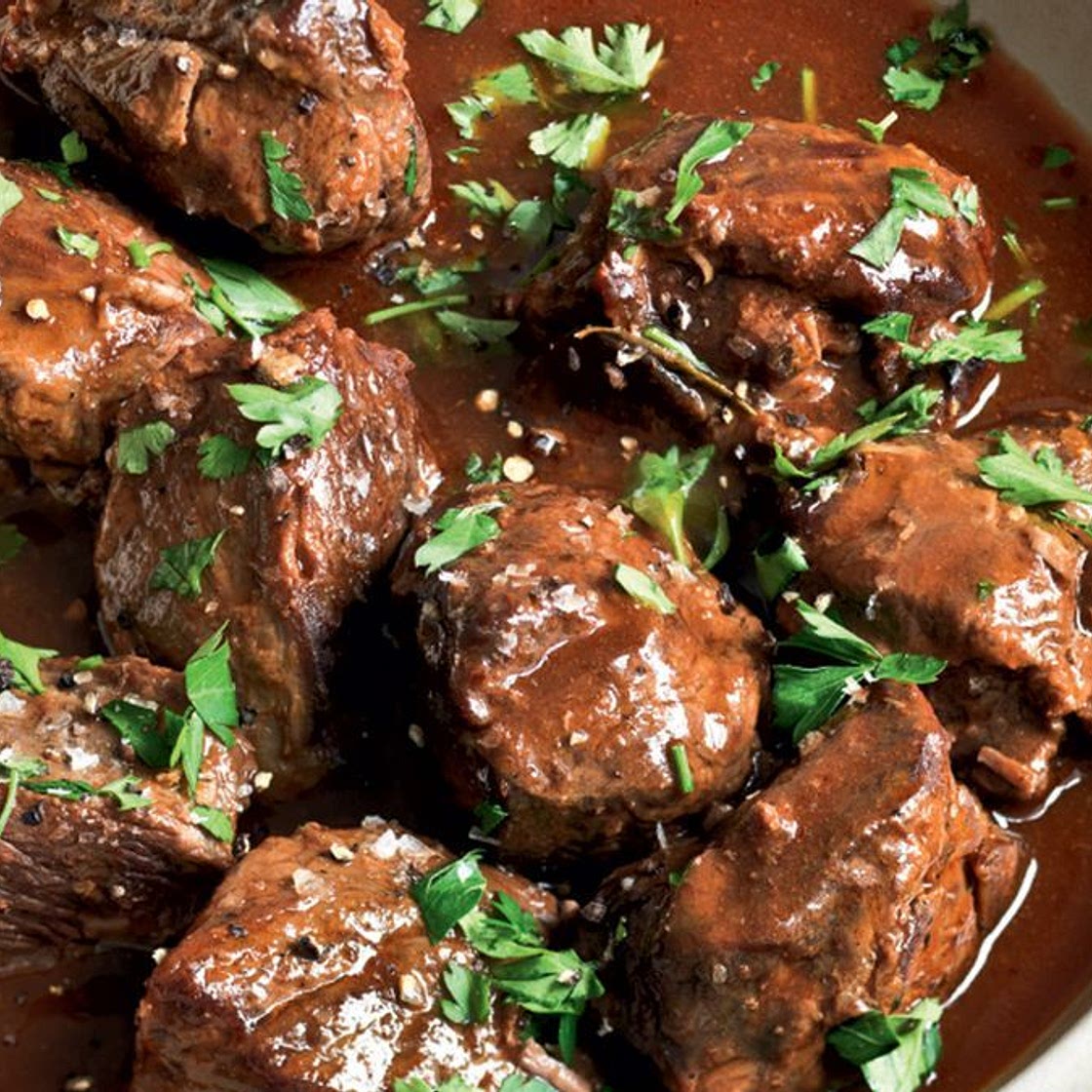 Roast lamb stew with garlic and rosemary