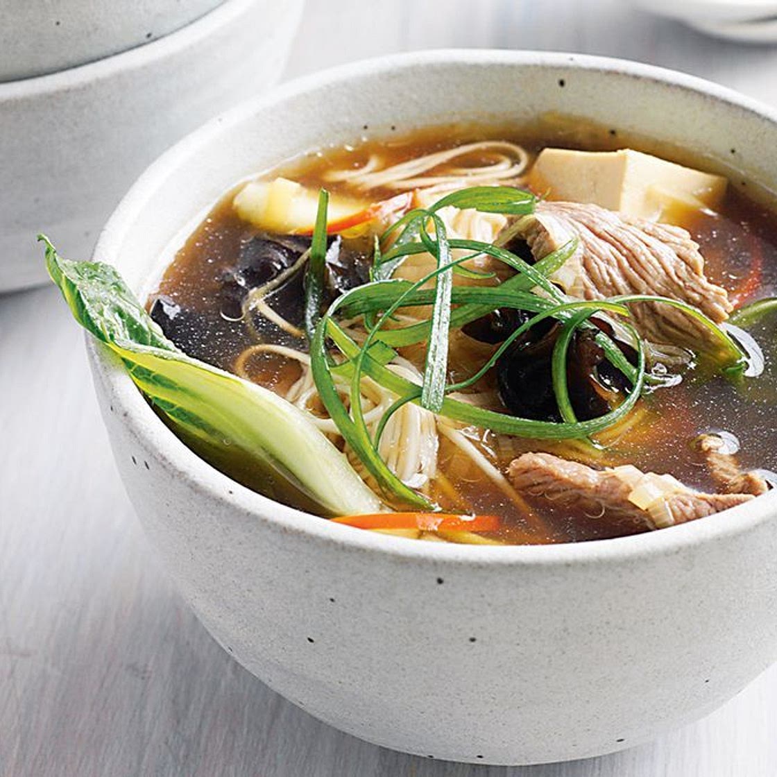 Easy beef, vegetable and noodle steamboat