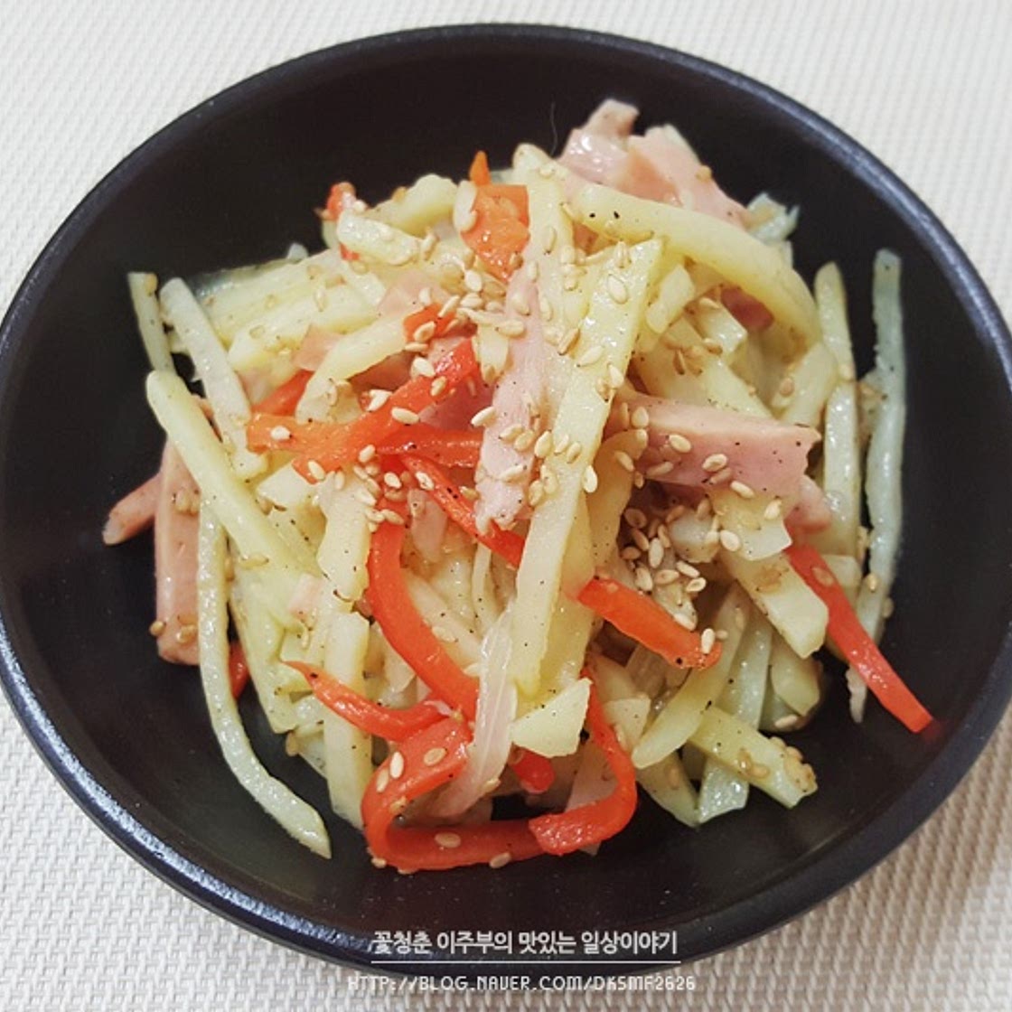 [밑반찬레시피]햄감자볶음,햄감자채볶음 만드는법