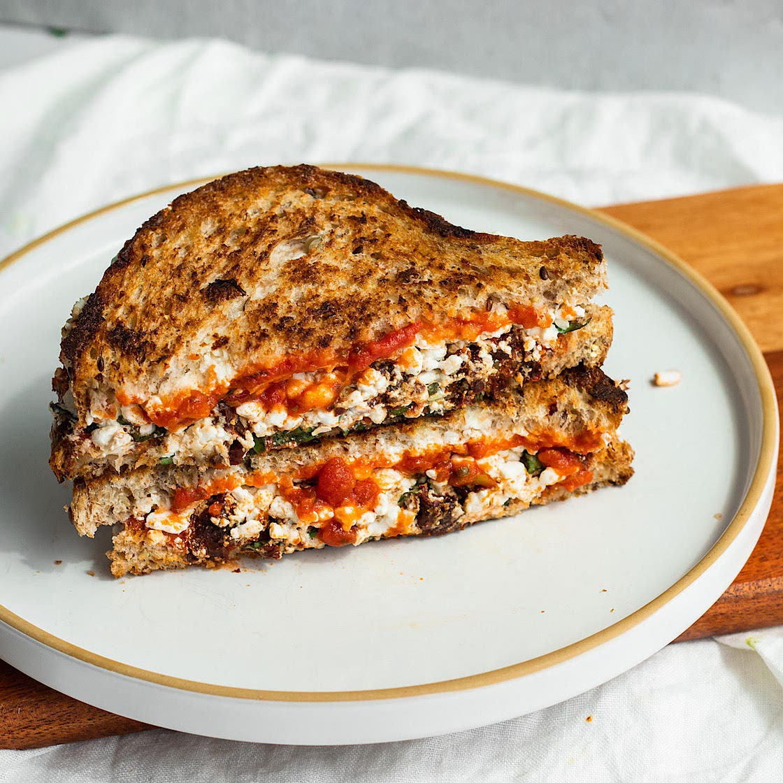 Pizza Cottage Cheese Grilled Cheese