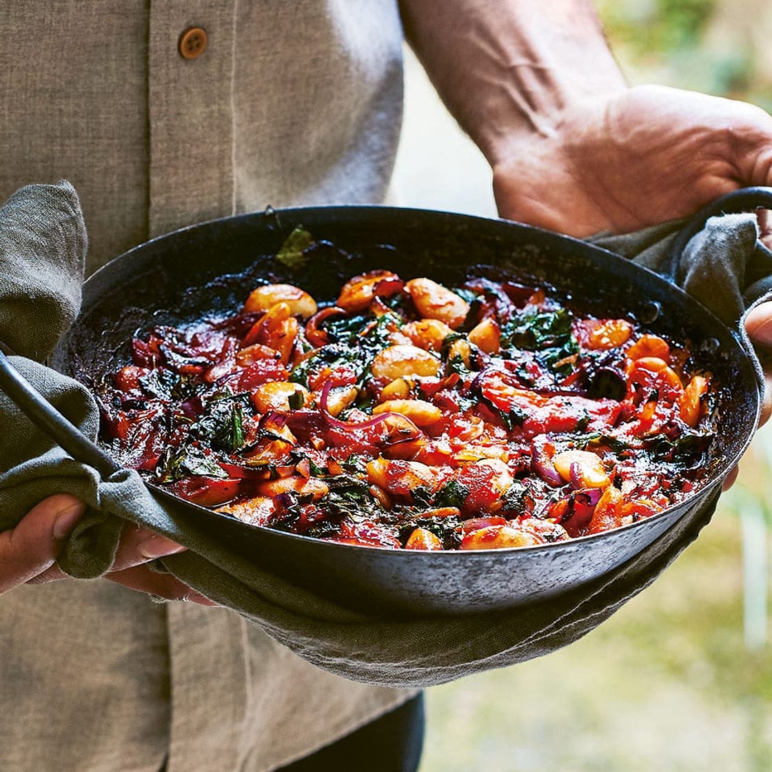 Greek-style giant baked beans
