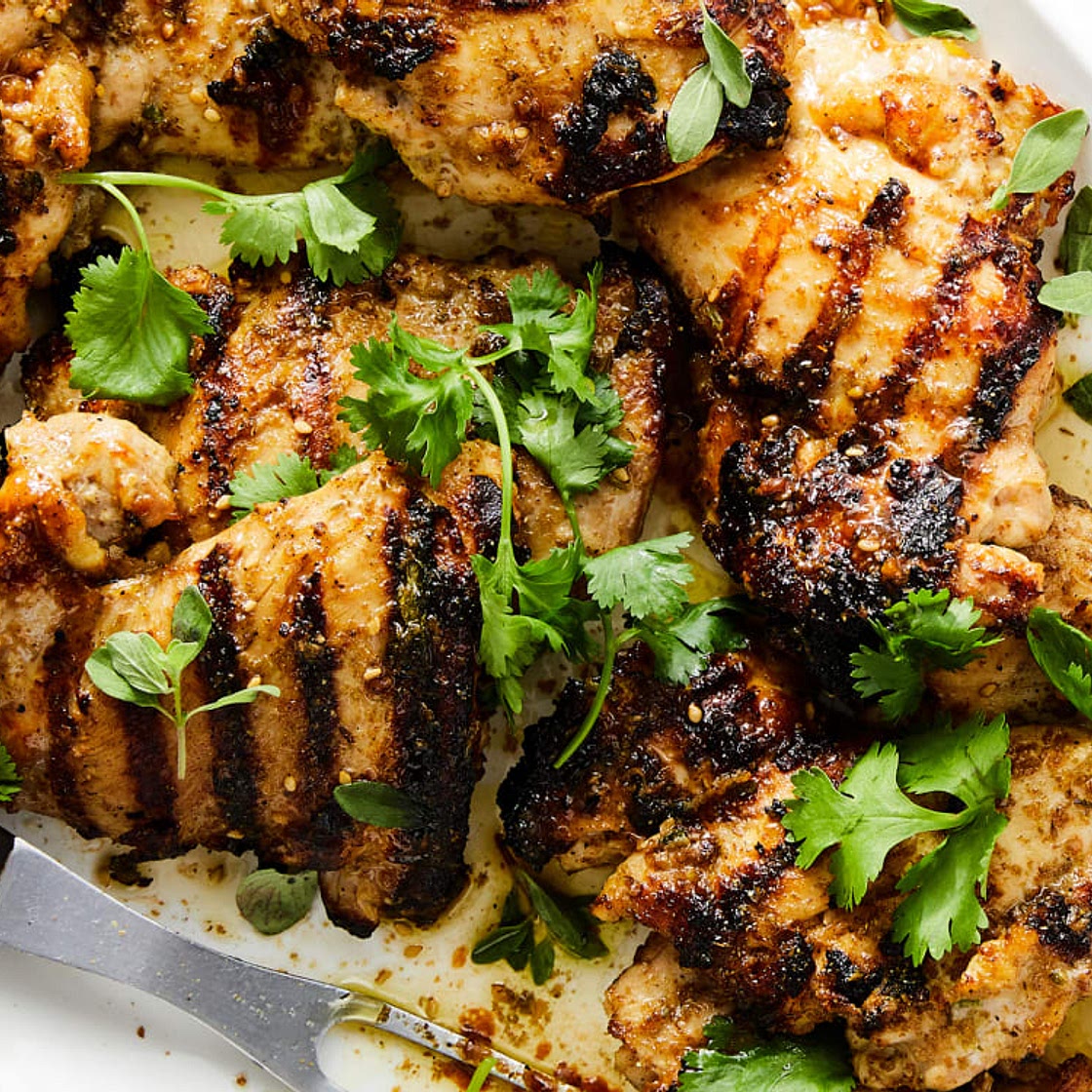 Grilled Za'atar Chicken with Garlic Yogurt and Cilantro Recipe