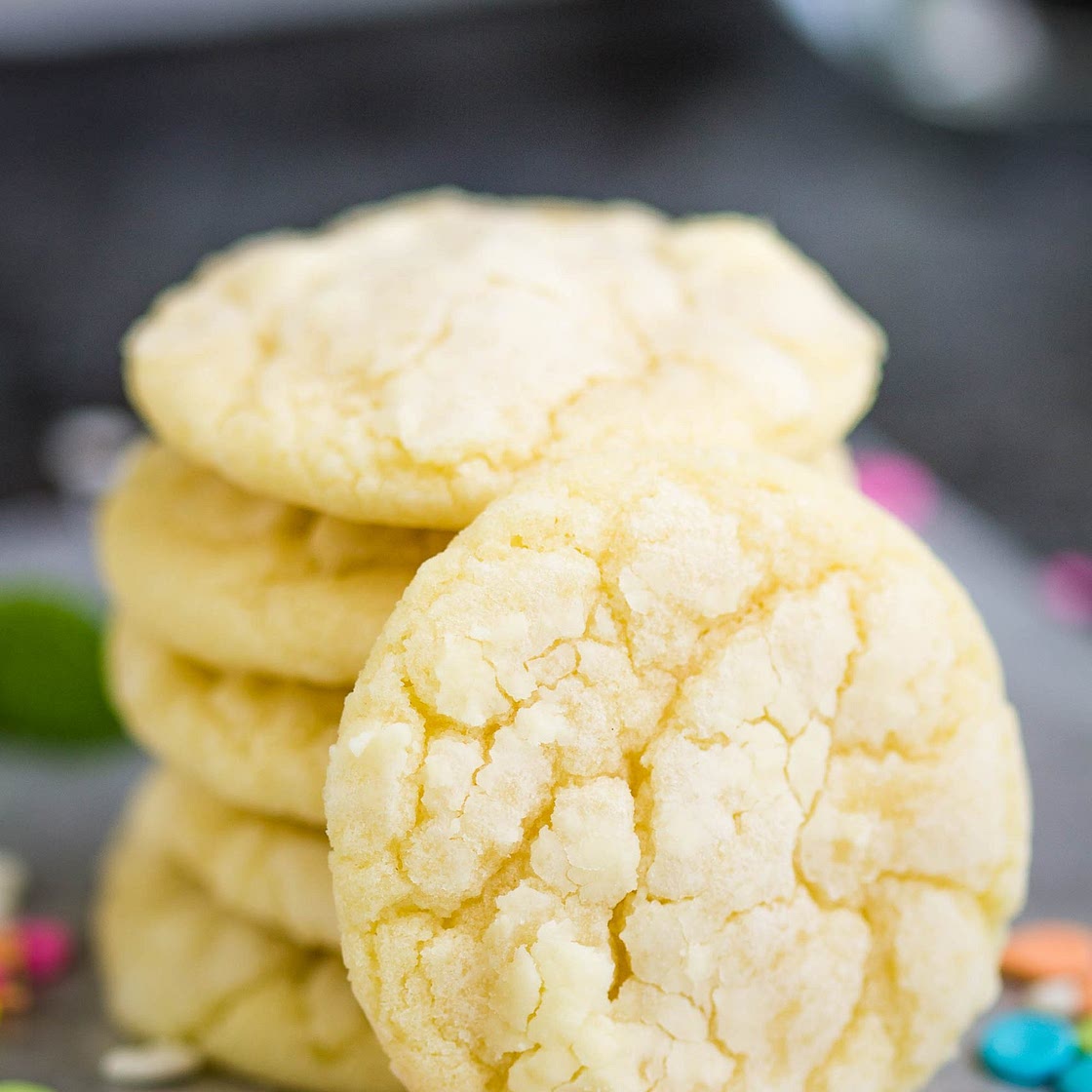 Lemon Cake Mix Crinkle Cookies