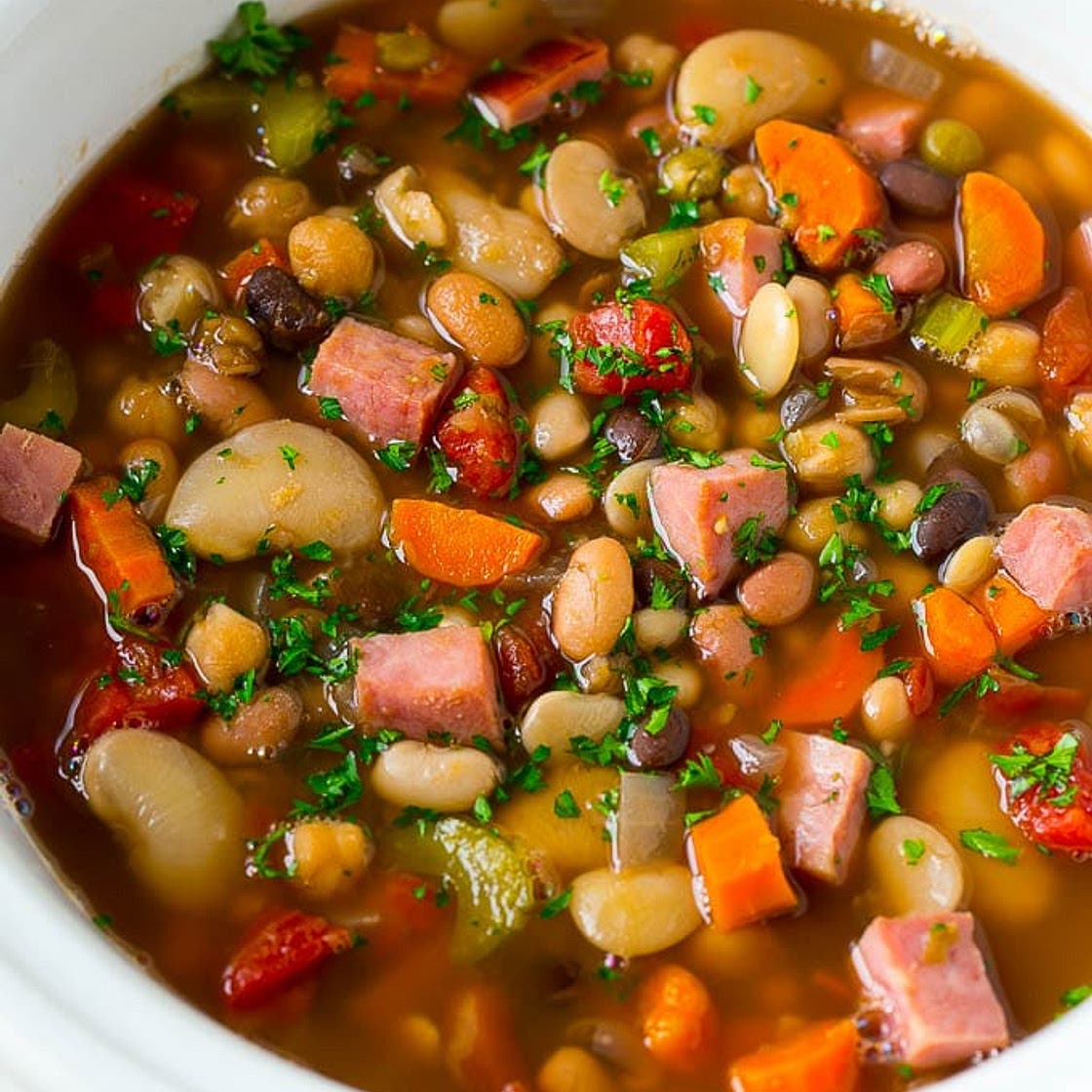Slow Cooker Ham and Bean Soup